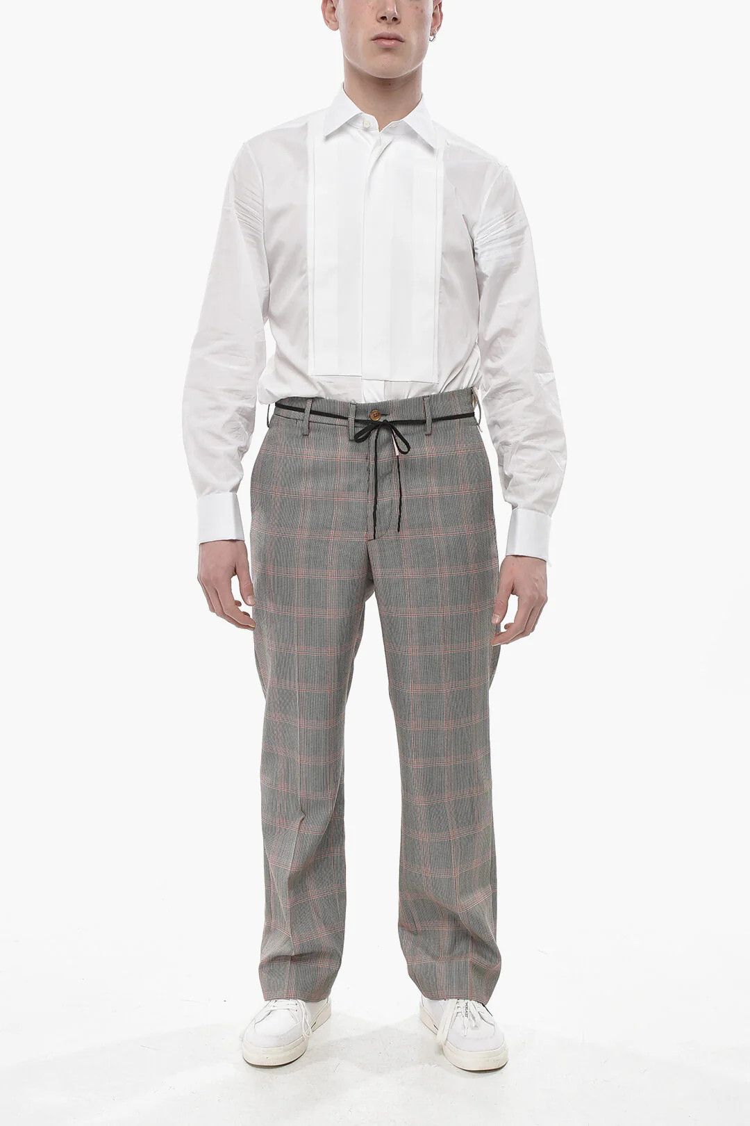 Marni og1mm0326 District Check Virgin Wool-Blend Pant in Grey Size US 28 / EU 44 - 4 Thumbnail