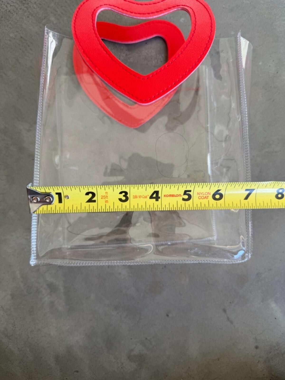 Asos Clear Heart Handle Purse Bag / Transparent Stadium Bag / Red Size ONE SIZE - 6 Thumbnail
