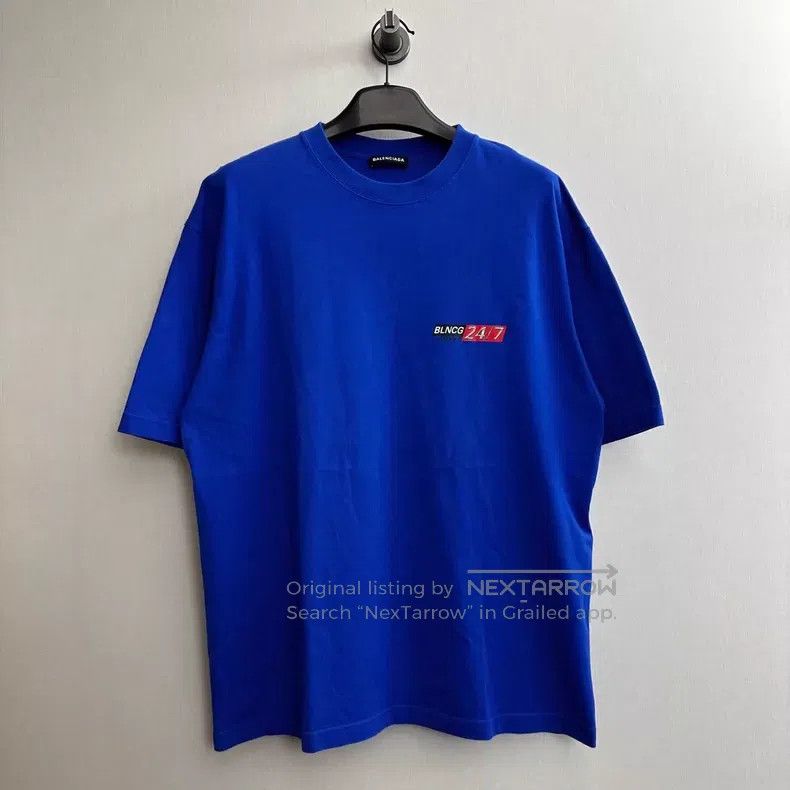Balenciaga Balenciaga Blue Logo short sleeve/L Size US L / EU 52-54 / 3 - 1 Thumbnail