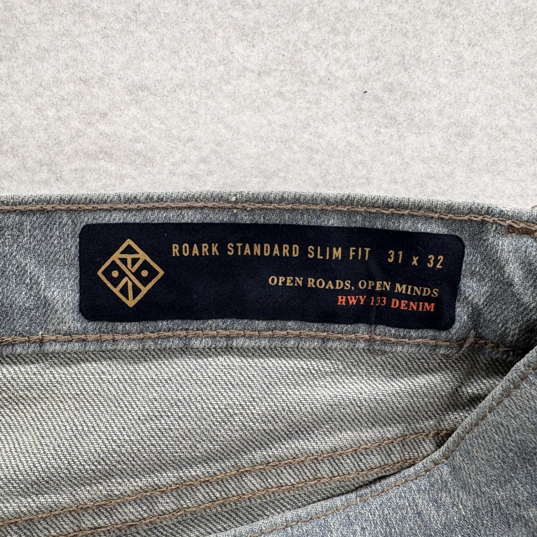 Roark Roark HWY 133 Jeans Mens 31x32 Smokey Blue Slim Straight Denim Stretch Hemp NWT Size US 31 - 5 Thumbnail