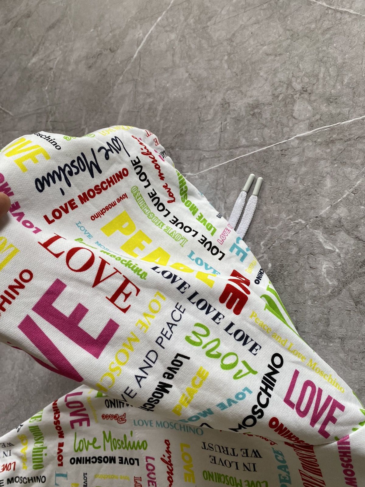Love Moschino × Moschino Rare Love Moschino “Love and Peace” Multi Logo White Hoodie Size M / US 6-8 / IT 42-44 - 22 Thumbnail