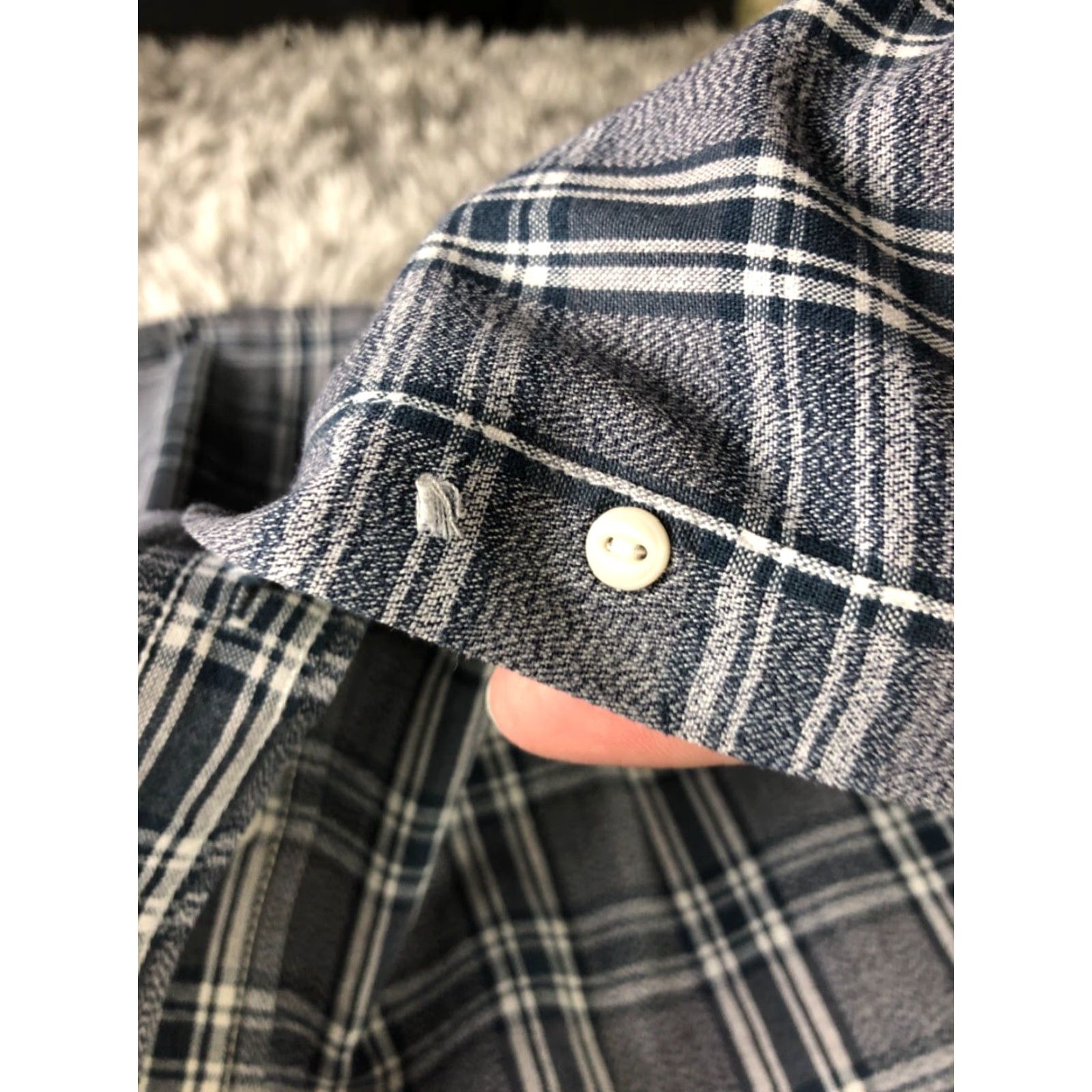 Vintage American Rag Shirt Size Large Mens Gray Plaid Long Sleeve Spread Collar Size US L / EU 52-54 / 3 - 6 Thumbnail