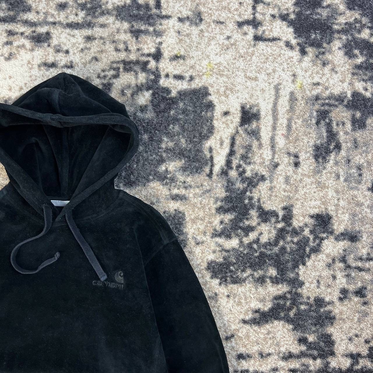 Carhartt Wip Carhartt WIP Mini Logo Full Black Velour Hoodie Size US XS / EU 42 / 0 - 2 Thumbnail