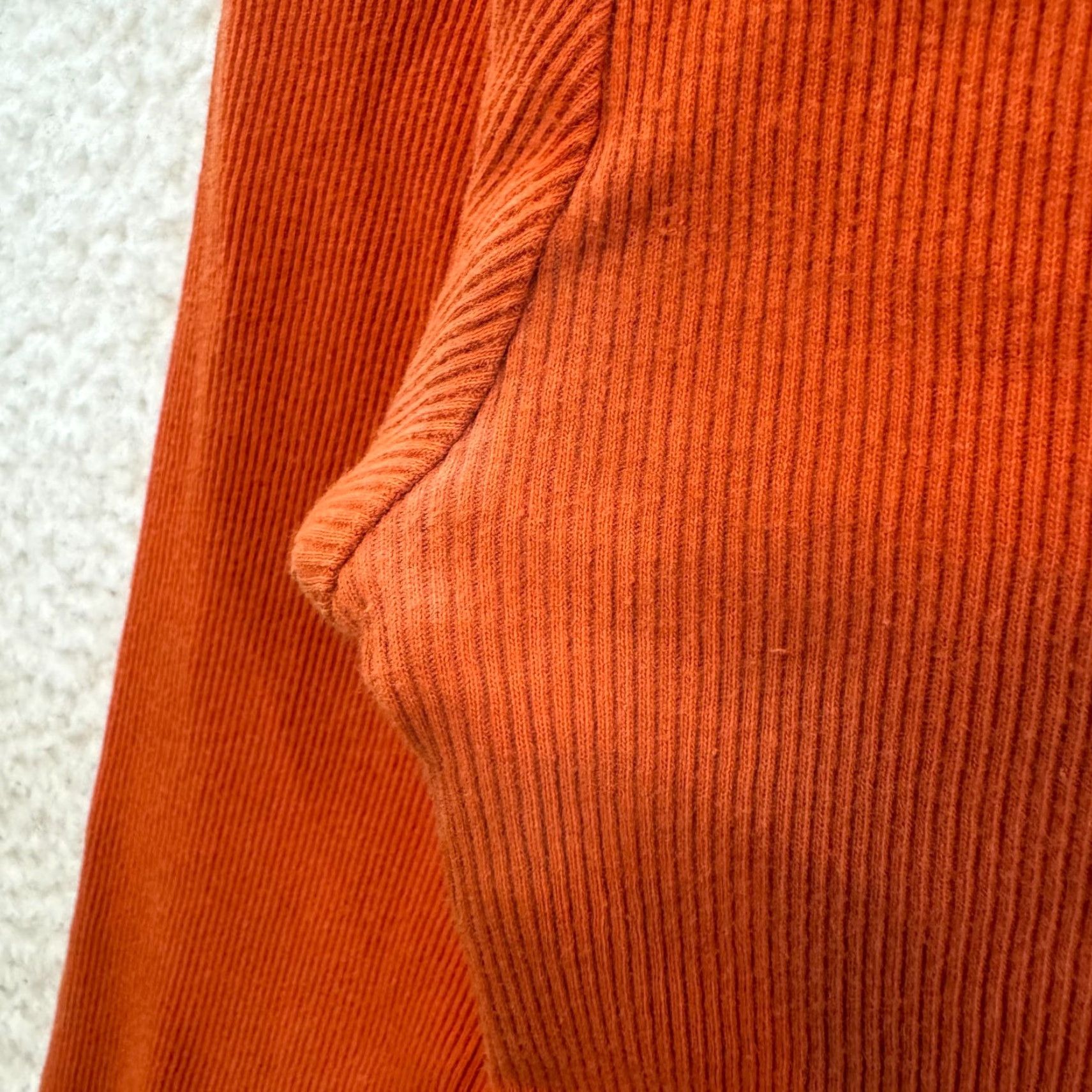 Abercrombie & Fitch VINTAGE Abercrombie Shirt M Orange 90s Rib Knit Boho Fairy Grunge Size M / US 6-8 / IT 42-44 - 4 Thumbnail