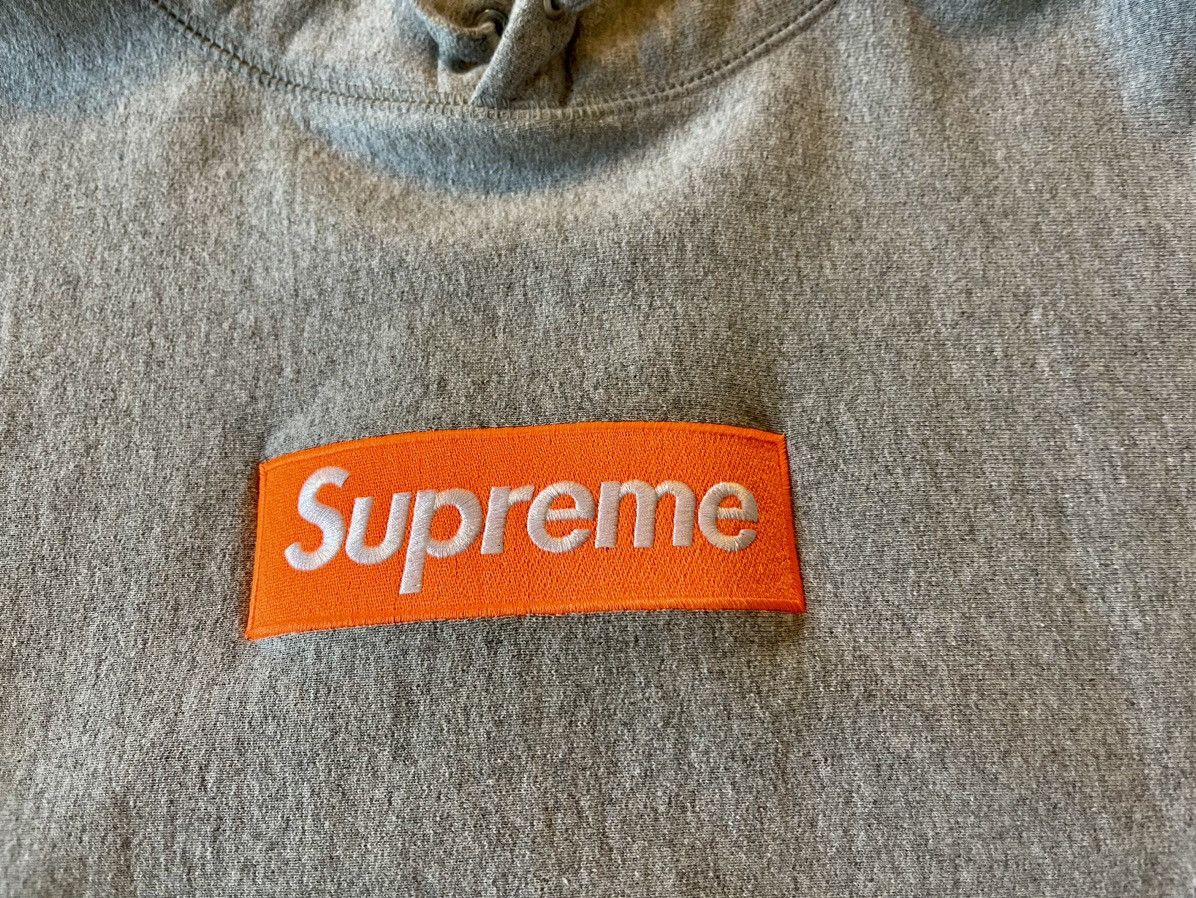 Supreme Supreme Box Logo Hooded Sweatshirt FW17 Orange/Heather Gray Size US M / EU 48-50 / 2 - 3 Thumbnail