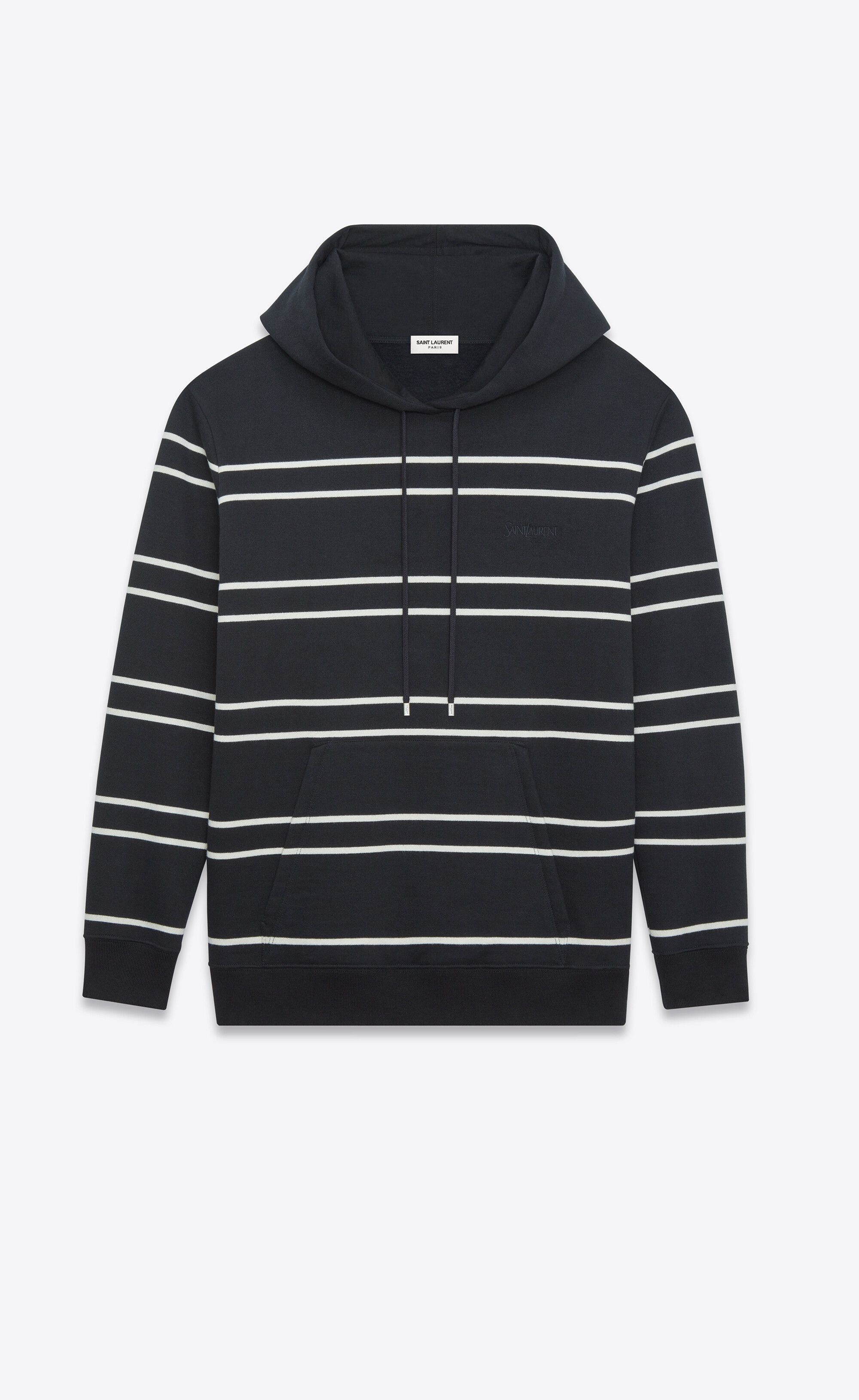 Saint Laurent Paris oc11z0126 759979 Striped Sweatshirt & Hoodie Black & White Size US L / EU 52-54 / 3 - 1 Thumbnail