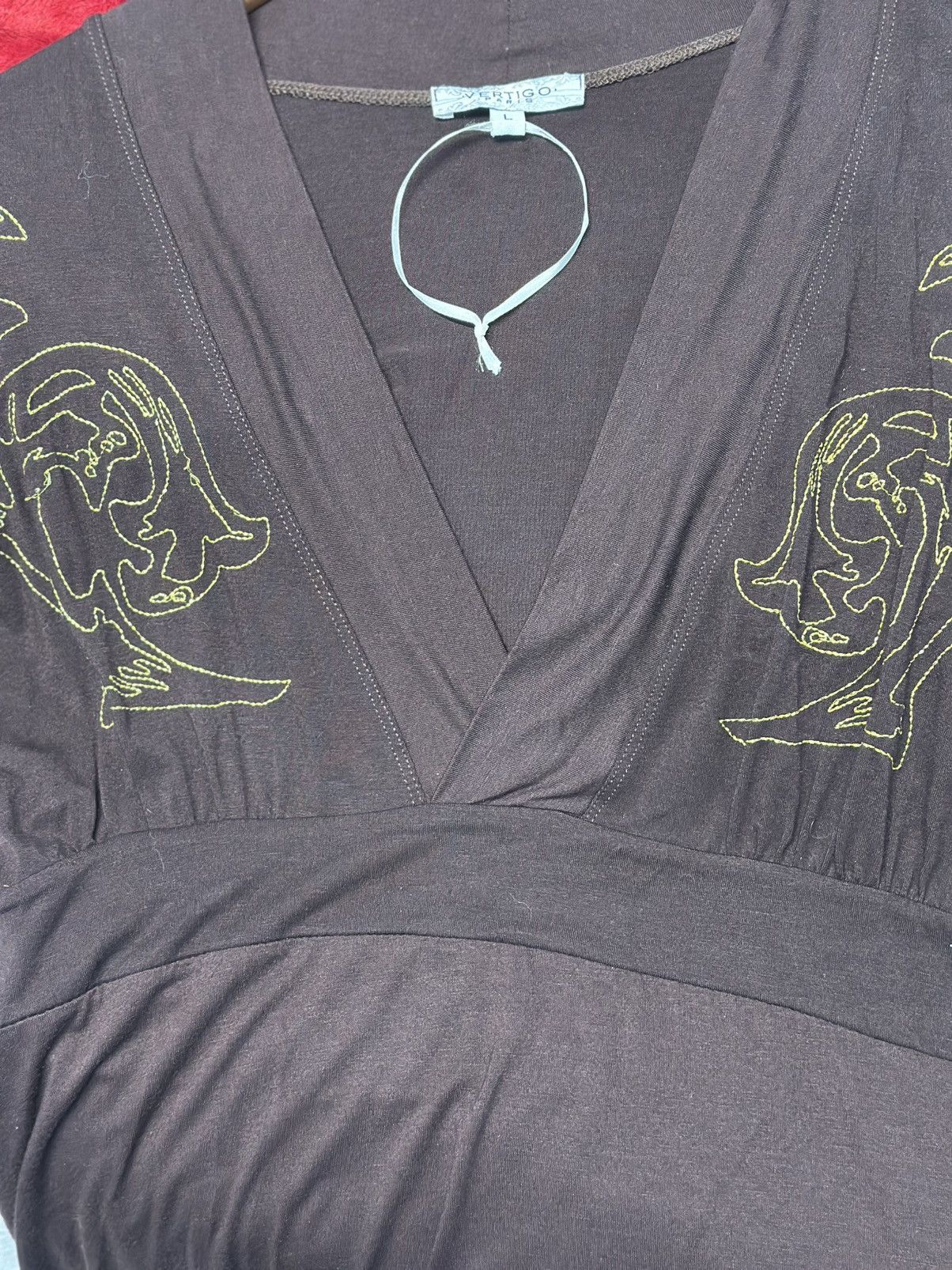 Other Vintage Vertigo Brown Blouse Size L / US 10 / IT 46 - 3 Thumbnail