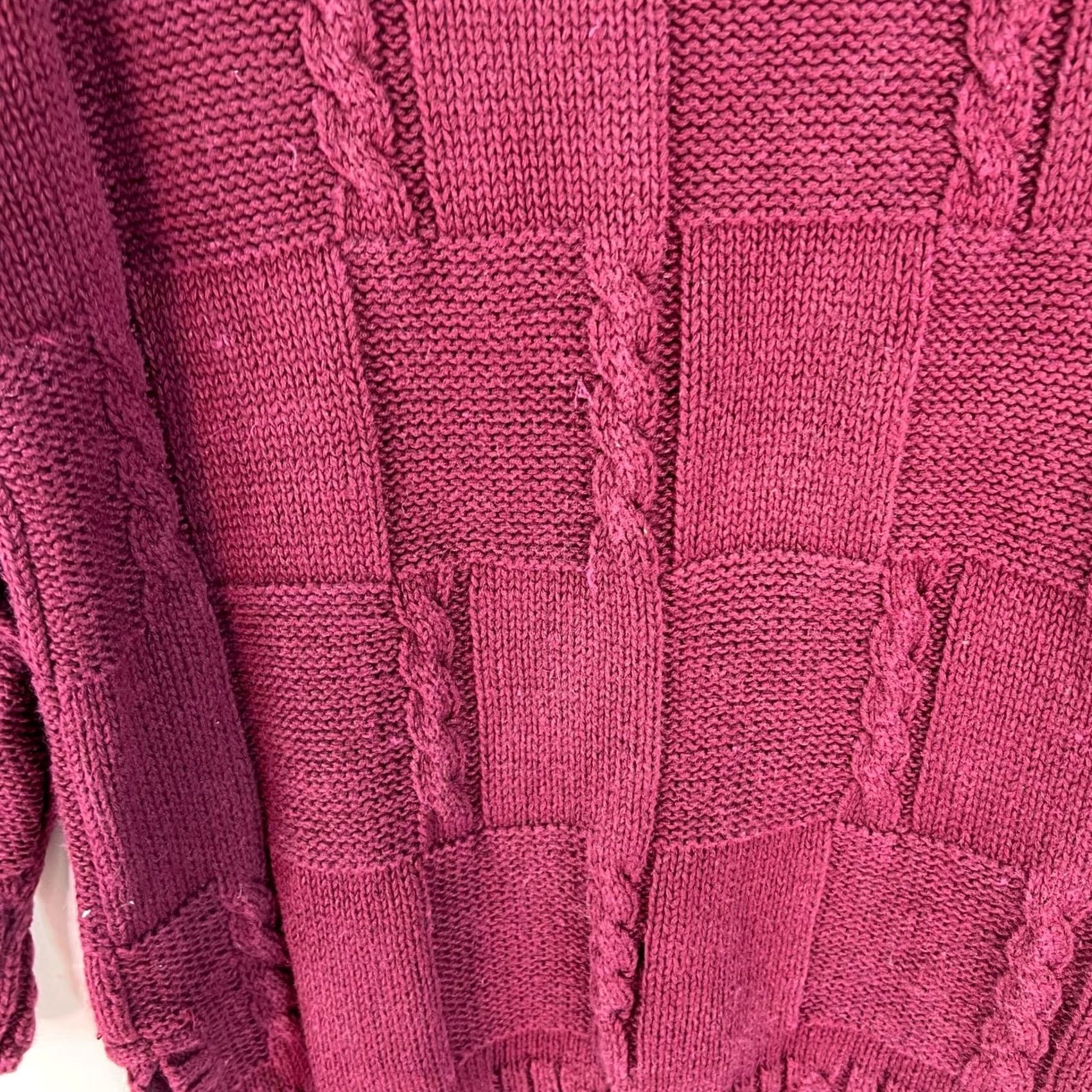 Vintage VINTAGE Yarnworks Womens Long Sleeves Braided Geometrical Maroon Knit Sweater M Womens Size M / US 6-8 / IT 42-44 - 4 Thumbnail