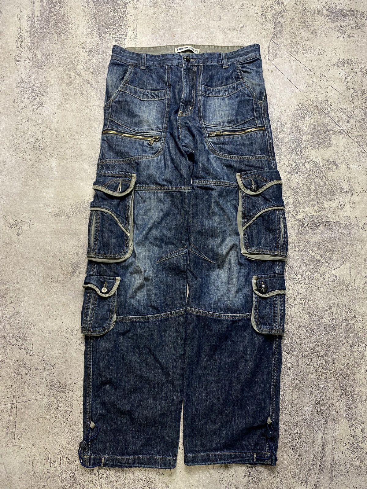 Prodigy Vintage Multipocket Cargo Distressed Denim Jeans
