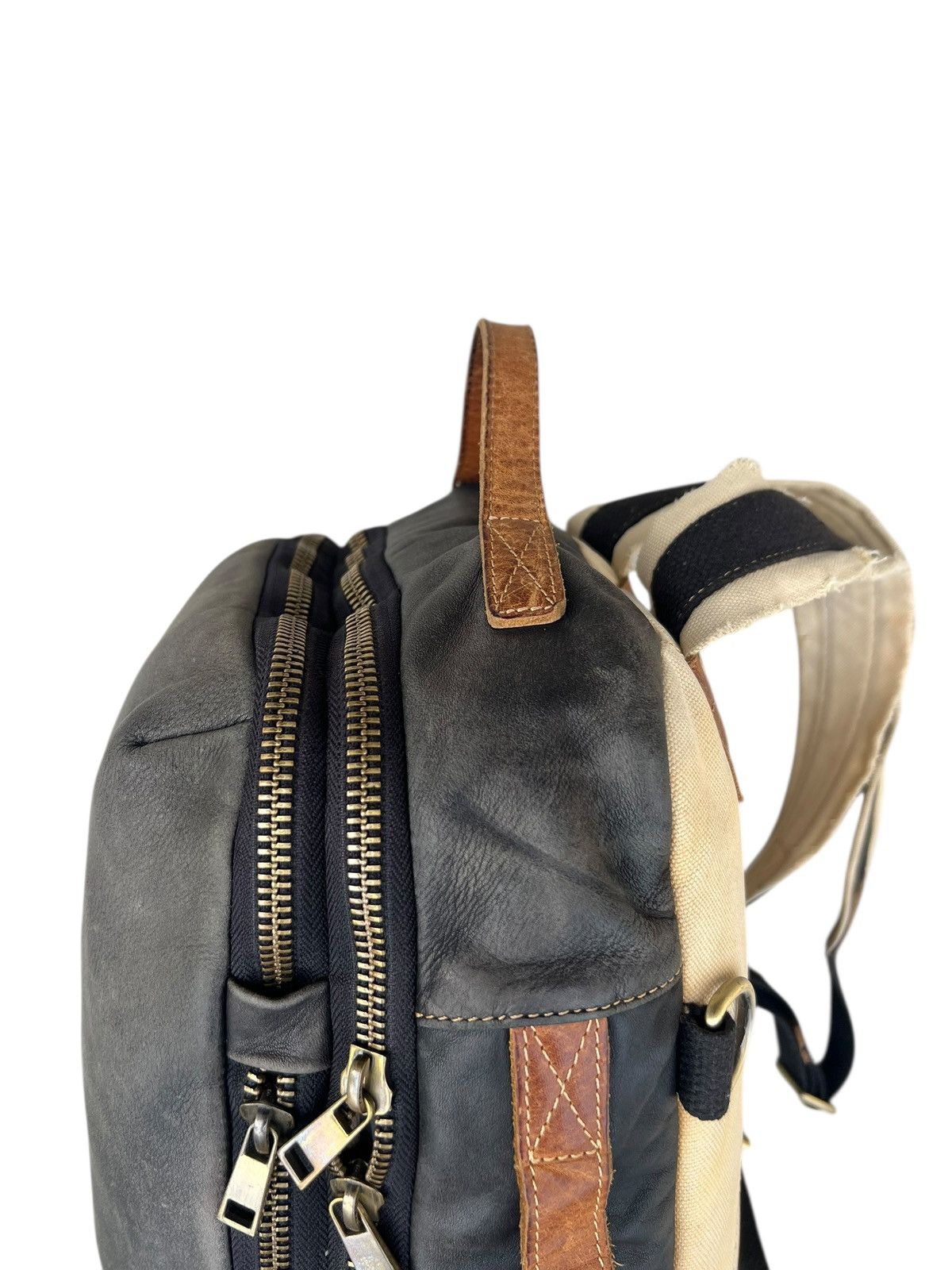 Leather Zeldner Japan Distressed Patina Leather Backpack Bag Size ONE SIZE - 12 Thumbnail