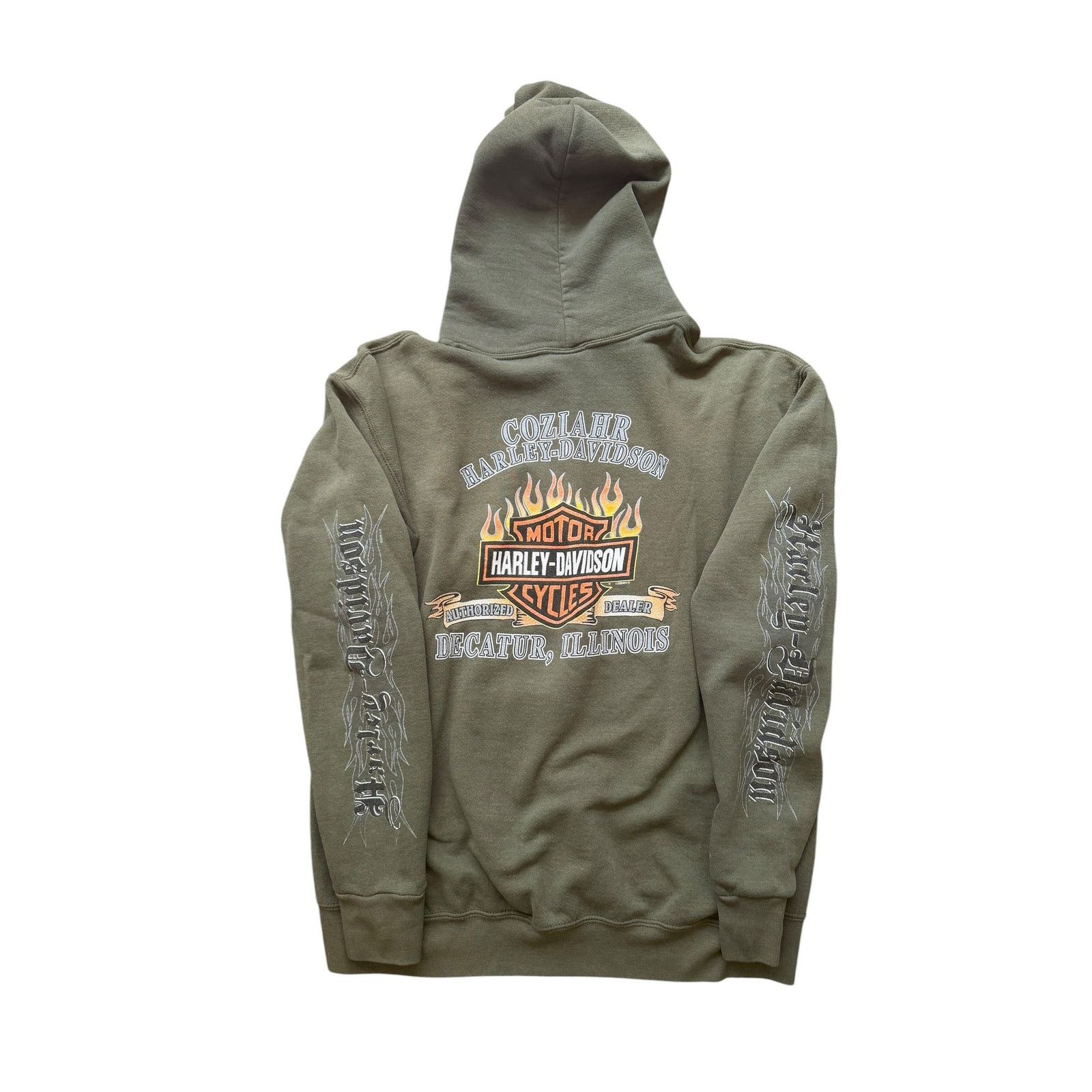 Harley Davidson Vintage Faded Harley Davidson Olive Wings Pullover Hoodie Size US XXL / EU 58 / 5 - 6 Thumbnail