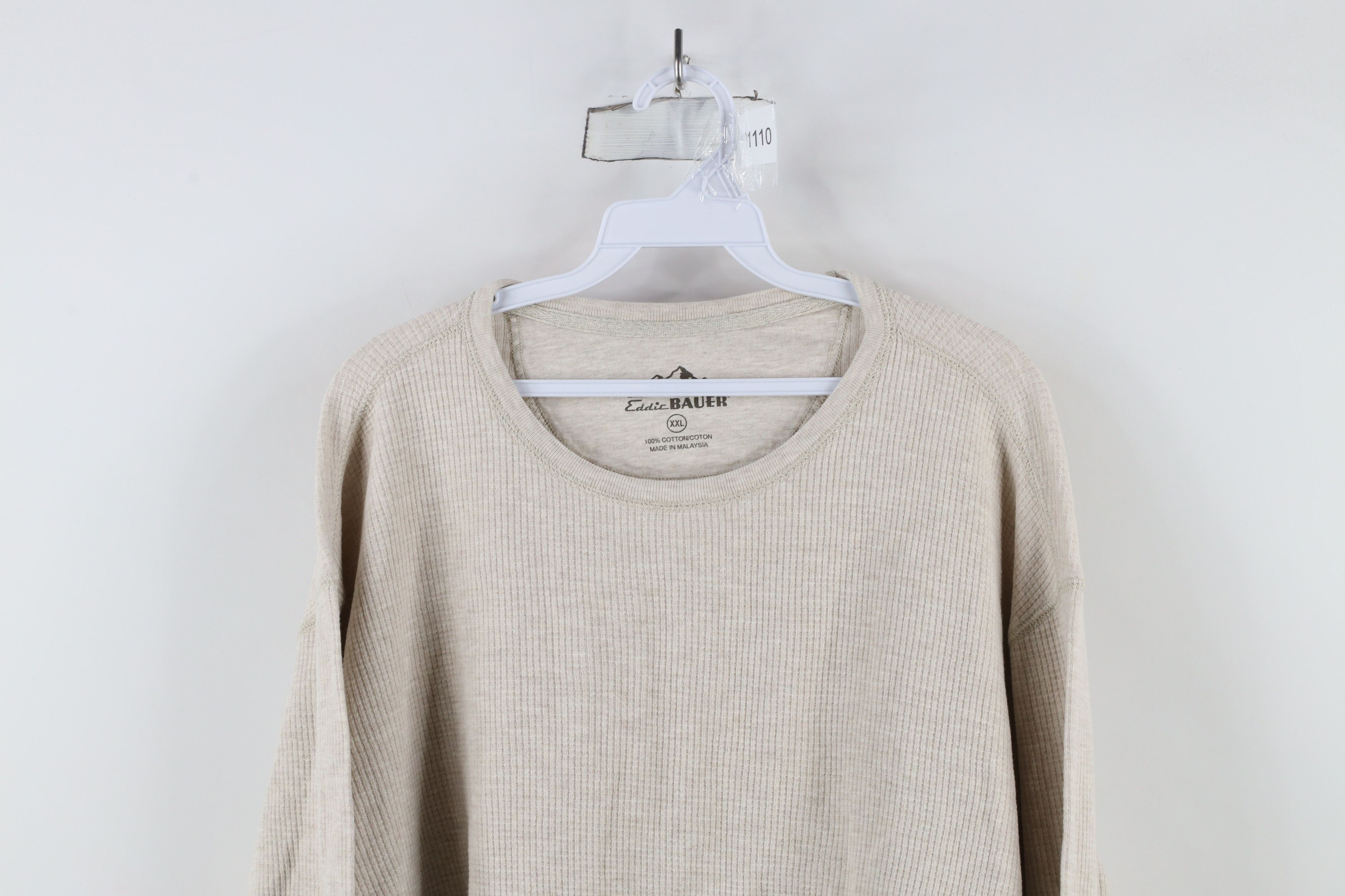 Eddie Bauer × Vintage Vintage Eddie Bauer Waffle Knit Long Sleeve T-Shirt Beige Size US XXL / EU 58 / 5 - 2 Thumbnail