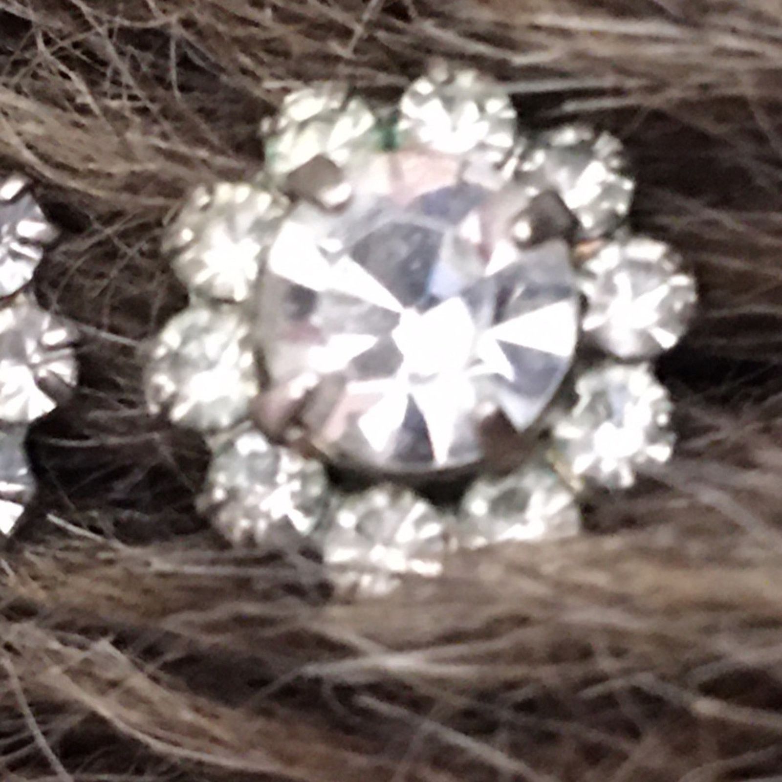 Vintage Vintage rhinestone flower design pierced earrings Size ONE SIZE - 2 Thumbnail