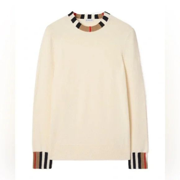 Burberry o1w1db10426 Sweater in Cream Size L / US 10 / IT 46 - 1 Preview