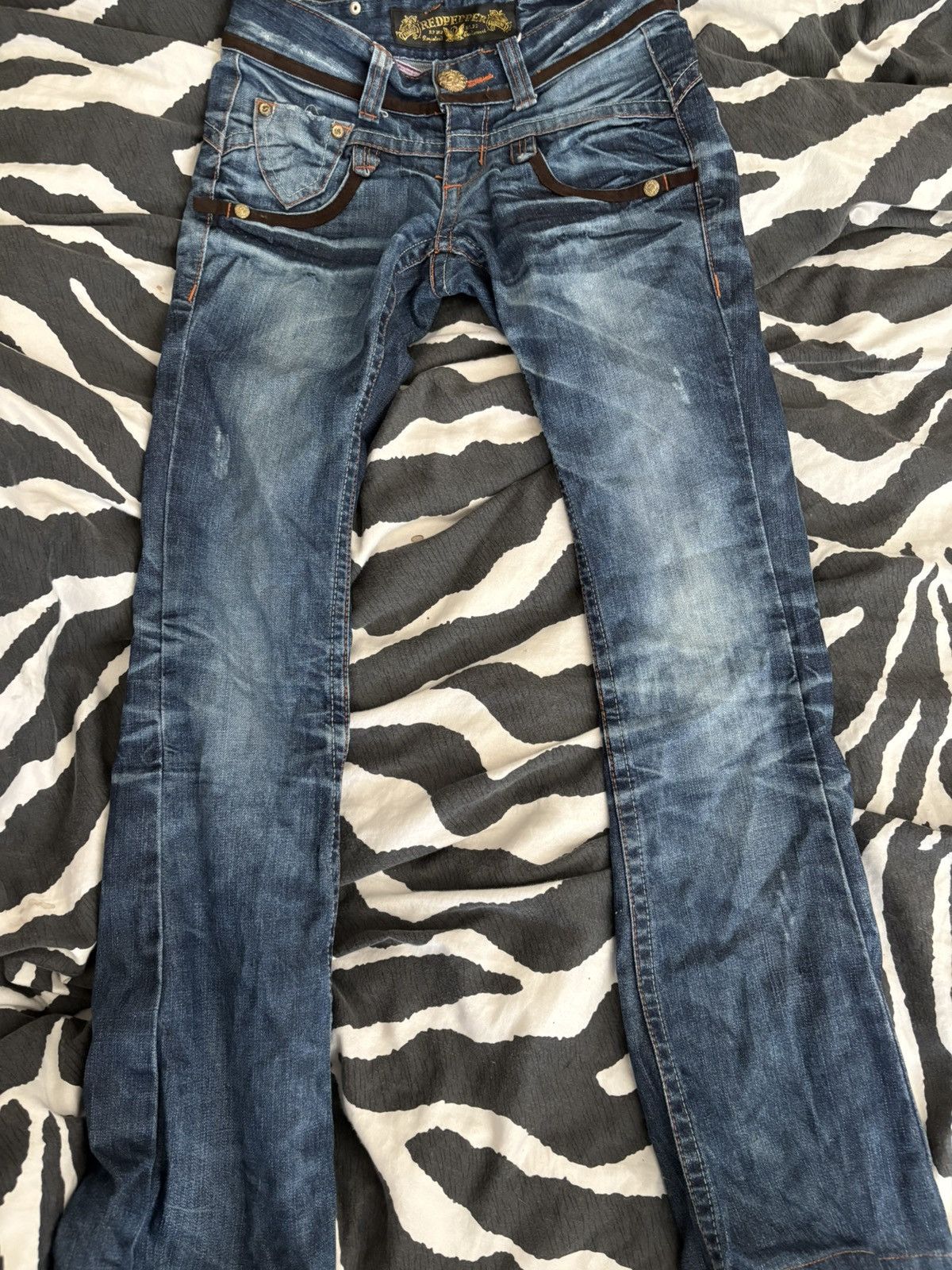 Other Red pepper low rise flared graphic design jeans Size 24" / US 00 / IT 34 - 1 Thumbnail