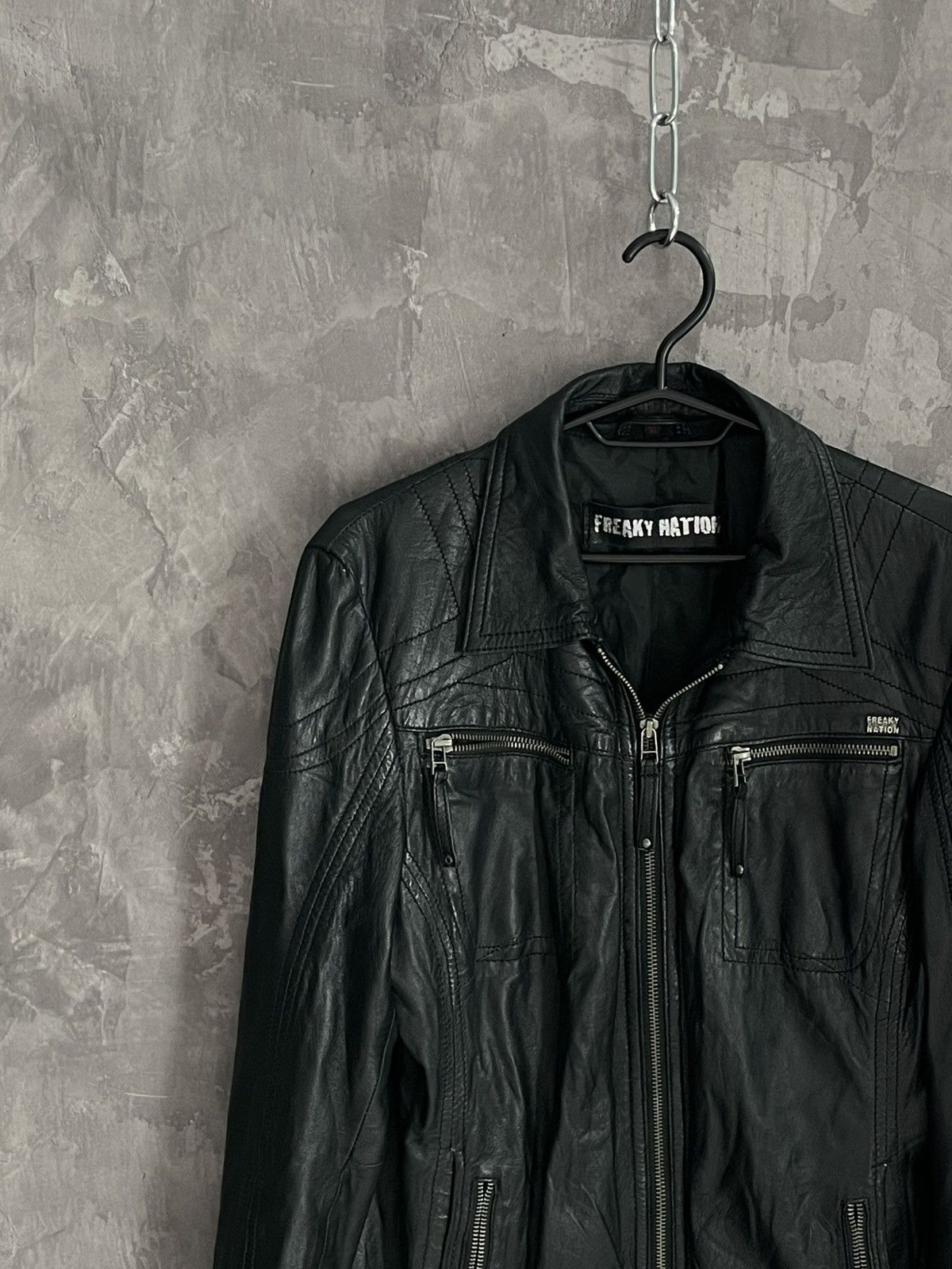 Hysteric Glamour Vintage Y2K Freaky Nation Black Woman Leather Jacket Size XL / US 12-14 / IT 48-50 - 3 Thumbnail