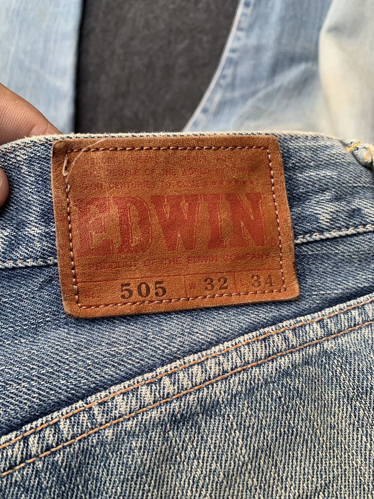 Edwin Baggy Edwin 505 selvedge.made In Japan 🇯🇵 Size US 31 - 3 Thumbnail