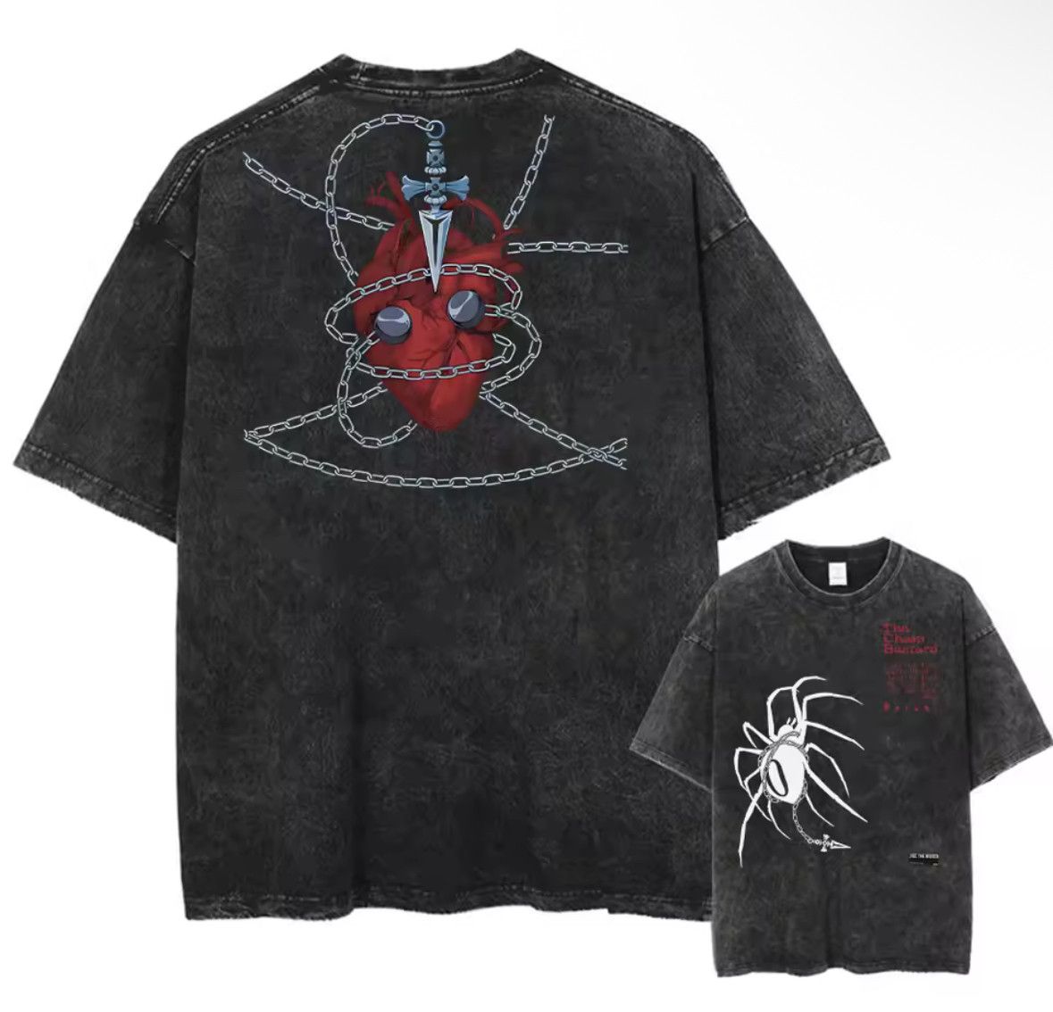 Japanese Brand Y2K Vintage Gothic Hunter Creepy Spider Washed T-Shirt Size US S / EU 44-46 / 1 - 1 Thumbnail