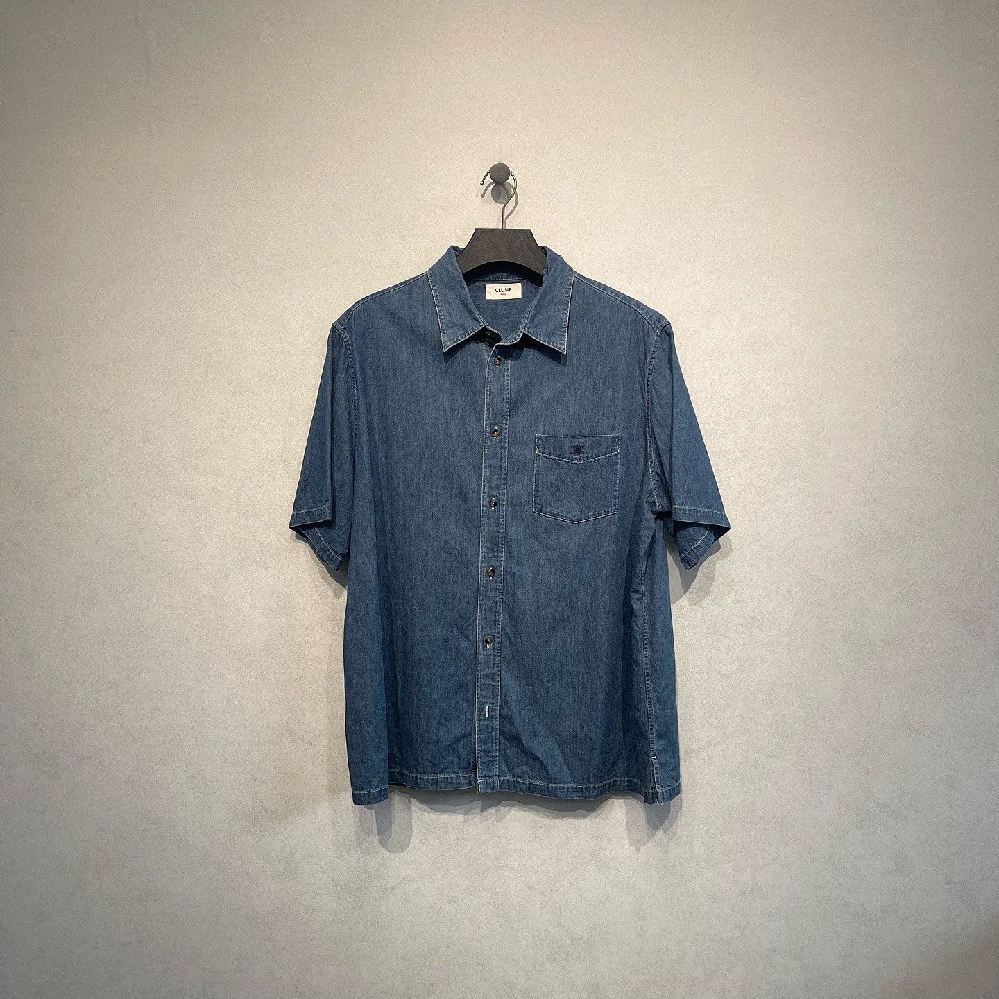 Celine Celine Logo Embroidery Denim Shirt Size XL Size US XL / EU 56 / 4 - 1 Thumbnail