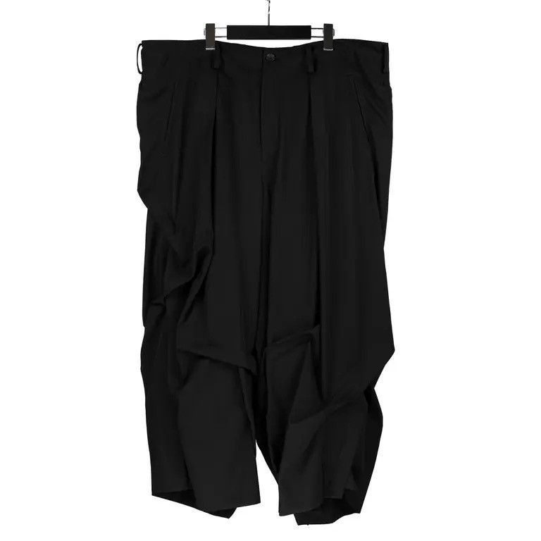 Yohji Yamamoto Pour Homme Wool Thick Wide Random Tuck Pants