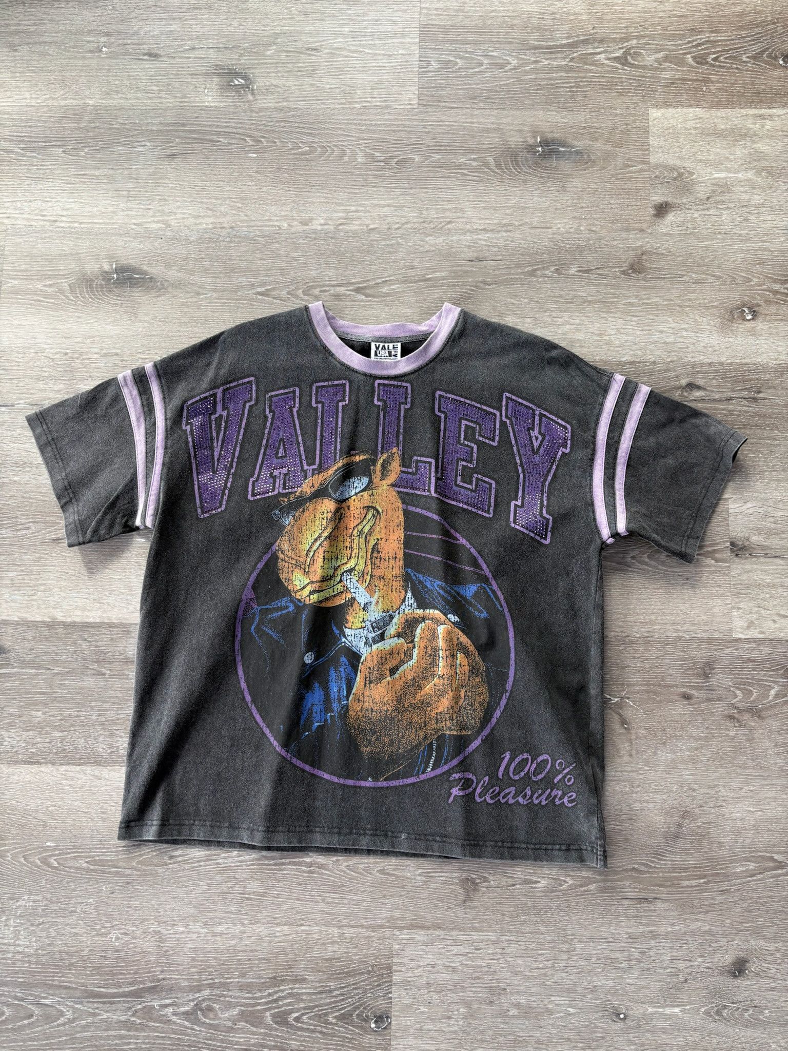 Vale Vale "Purple Rays" Bling Tee Shirt Size US L / EU 52-54 / 3 - 1 Thumbnail