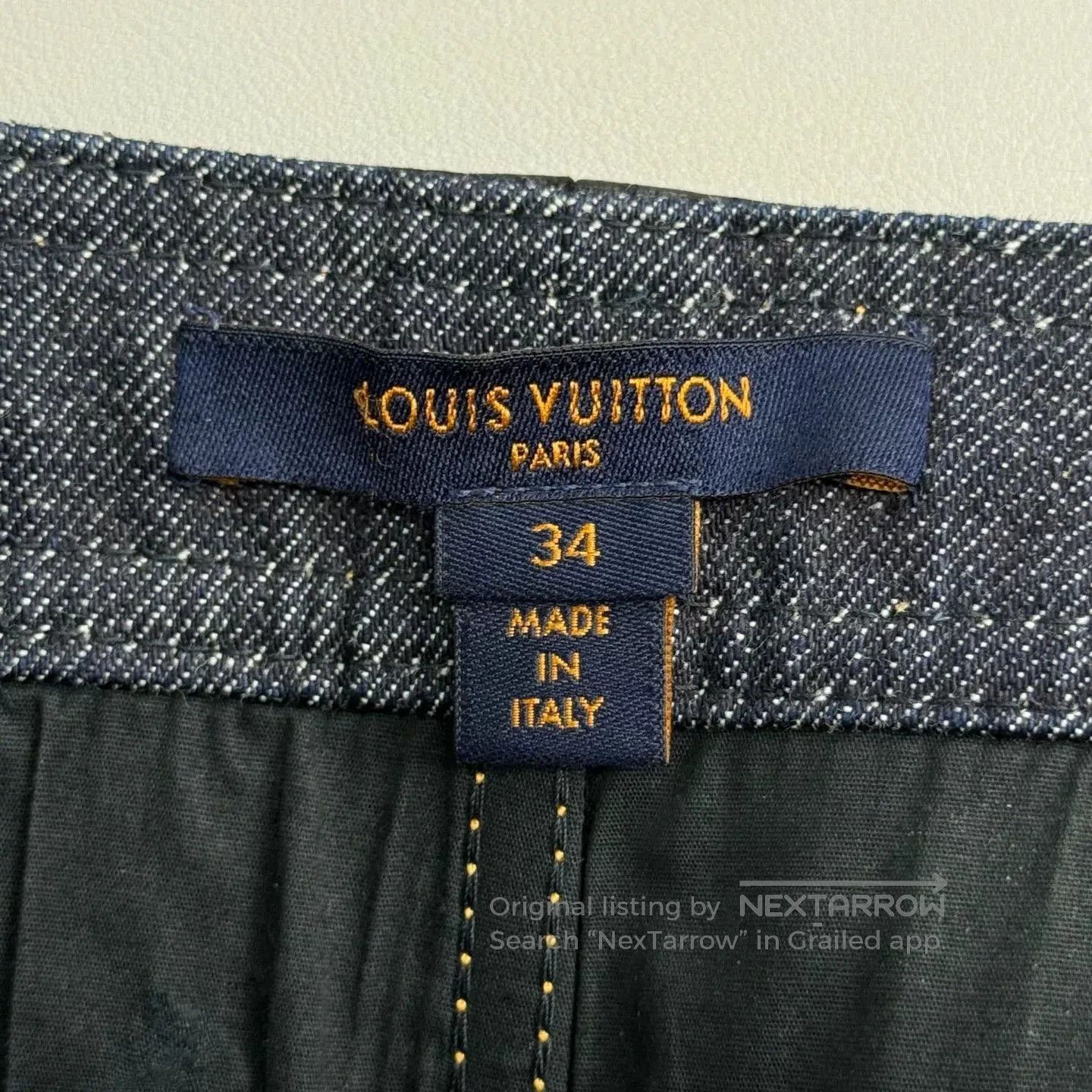 Louis Vuitton Louis Vuitton Blue Denim Skirt with Gold Buckle. Size US 34 / EU 50 - 5 Thumbnail