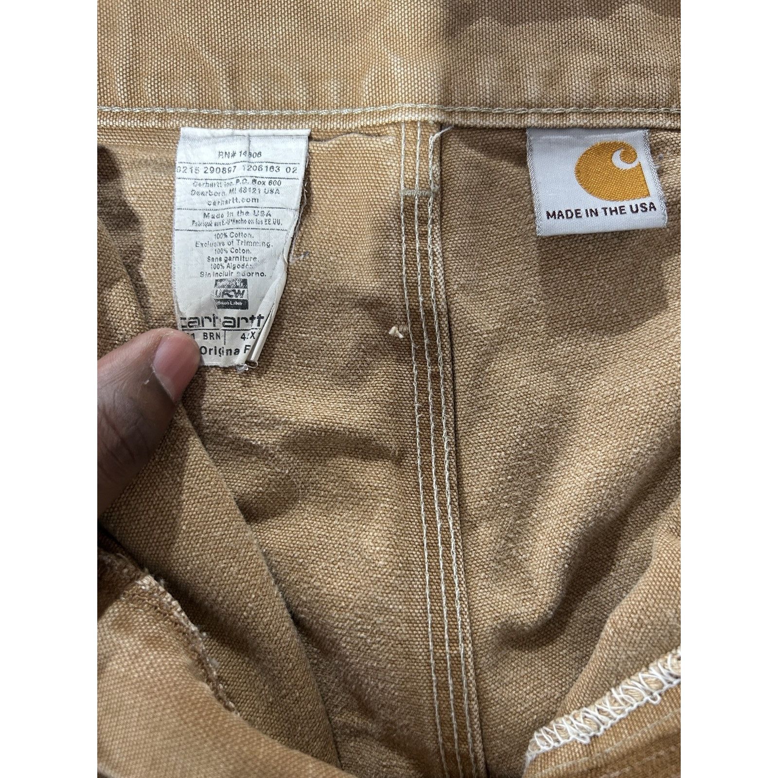 Carhartt VINTAGE CARHARTT KHAKI THRASHED DOUBLE KNEE SIZE 40 Size US 40 / EU 56 - 3 Thumbnail