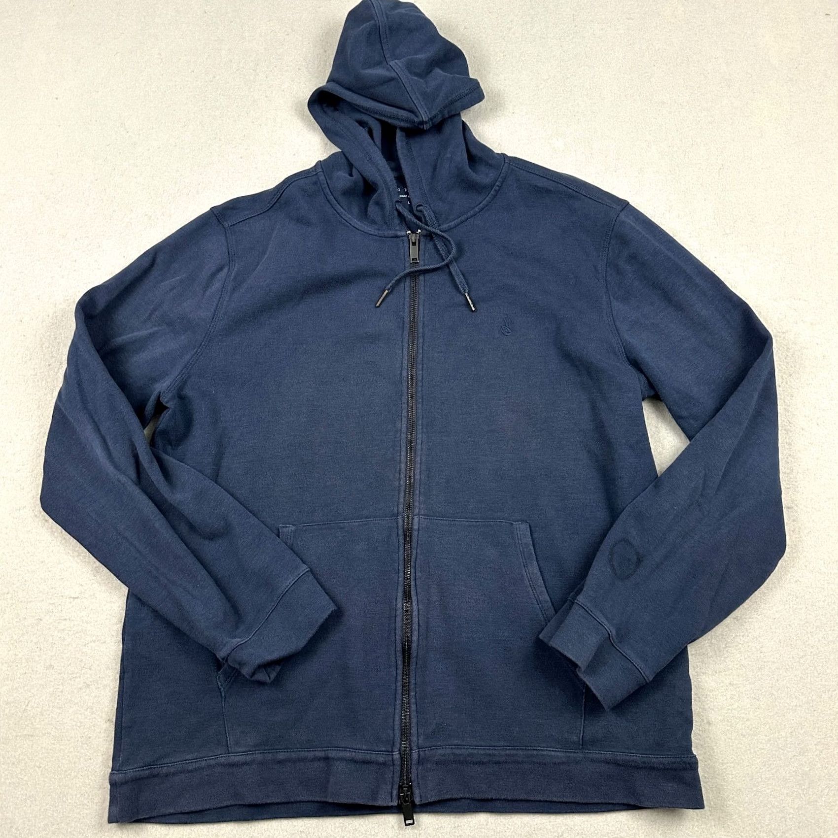John Varvatos VINTAGE John Varvatos Hoodie Shirt Men L Blue Full Zip Sweatshirt Pockets Drawstring Logo Regular Size US L / EU 52-54 / 3 - 2 Thumbnail