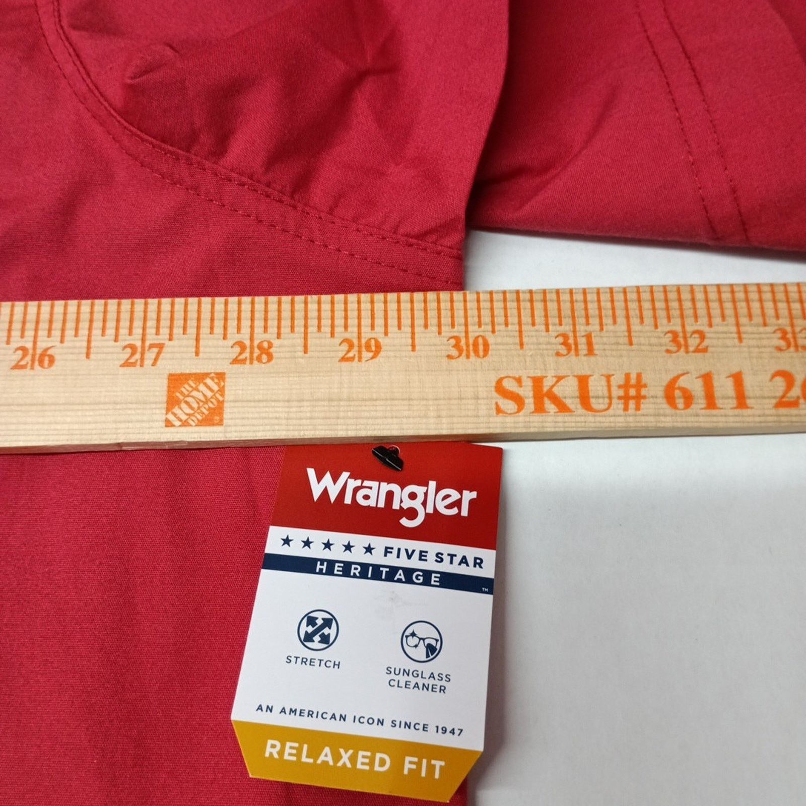 Wrangler Wrangler Mens Relaxed Fit Woven Button Up Shirt Size 3XL Red Size US XXL / EU 58 / 5 - 4 Thumbnail