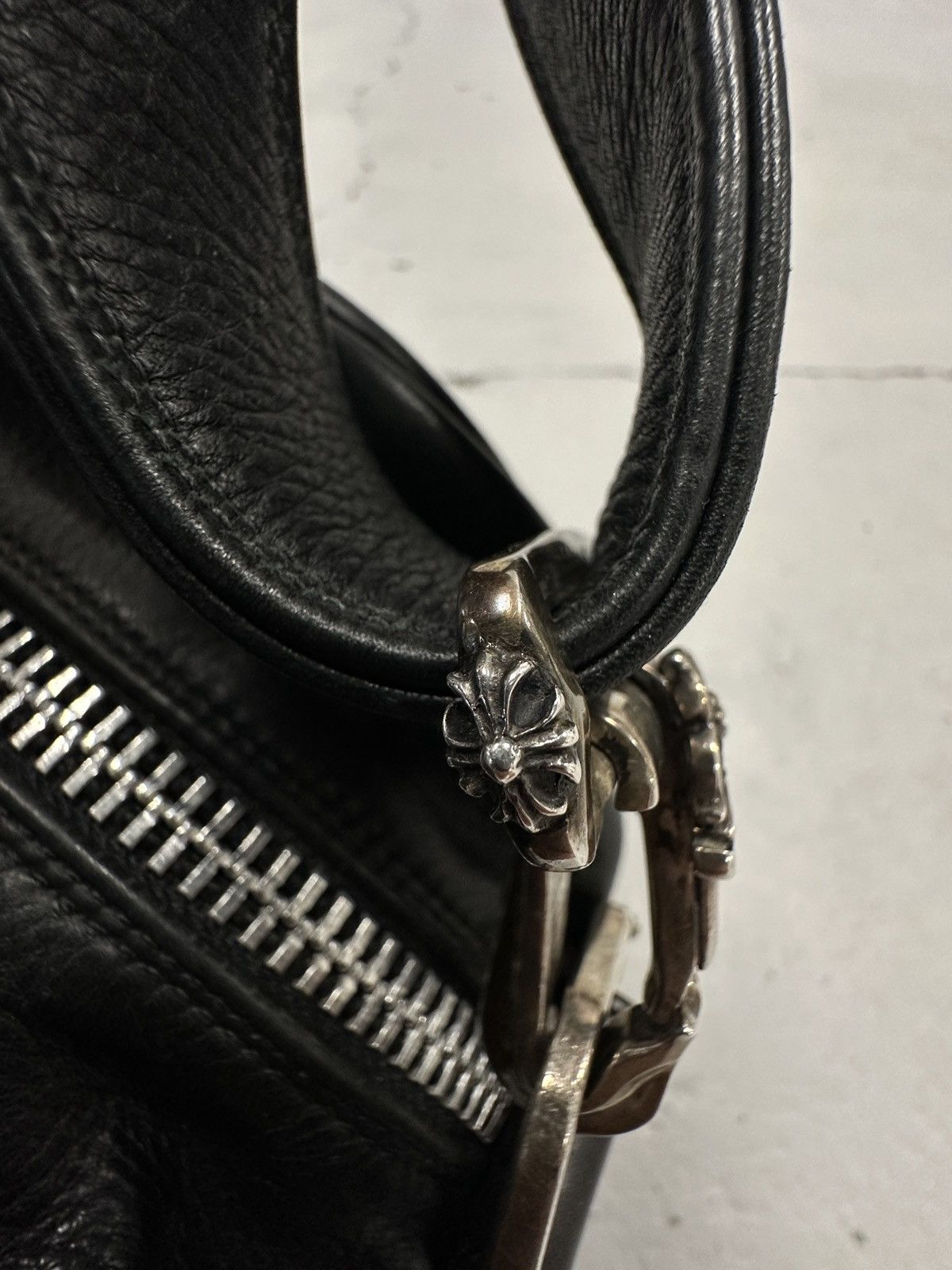 Chrome Hearts Chrome Hearts Fleur Silver Leather Patch Diaper Duffle Bag Size ONE SIZE - 7 Thumbnail