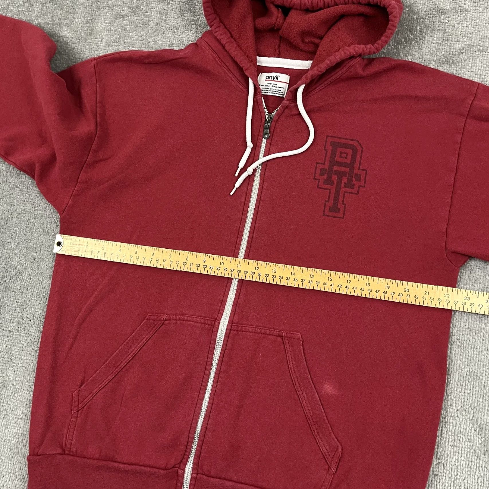 Anvil Rooster Teeth University Mens Large Red Graphic Full Zip Hooded Jacket Alumni Size US L / EU 52-54 / 3 - 7 Thumbnail