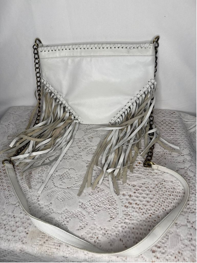 Other RAJ Imports R.A.J. white leather fringe tassel crossbody bag Size ONE SIZE - 3 Thumbnail