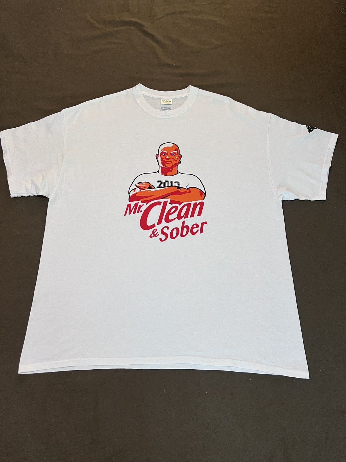 Gildan × Vintage Vintage Y2K Mr Clean & Sober Logo Graphic Promo Tee 2XL Size US XXL / EU 58 / 5 - 2 Thumbnail