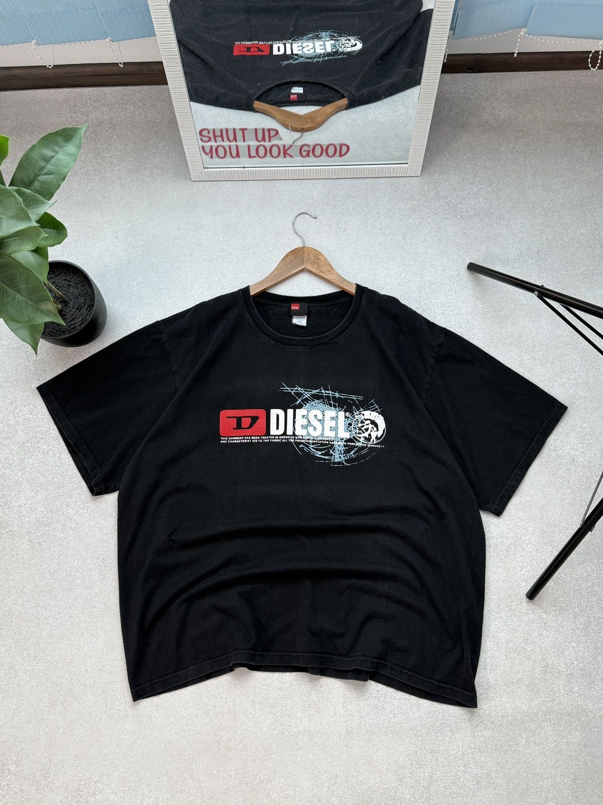 Diesel Vintage Diesel T-Shirt Distressed Shirt Men’s Black Logo Y2K Size US XXL / EU 58 / 5 - 2 Thumbnail