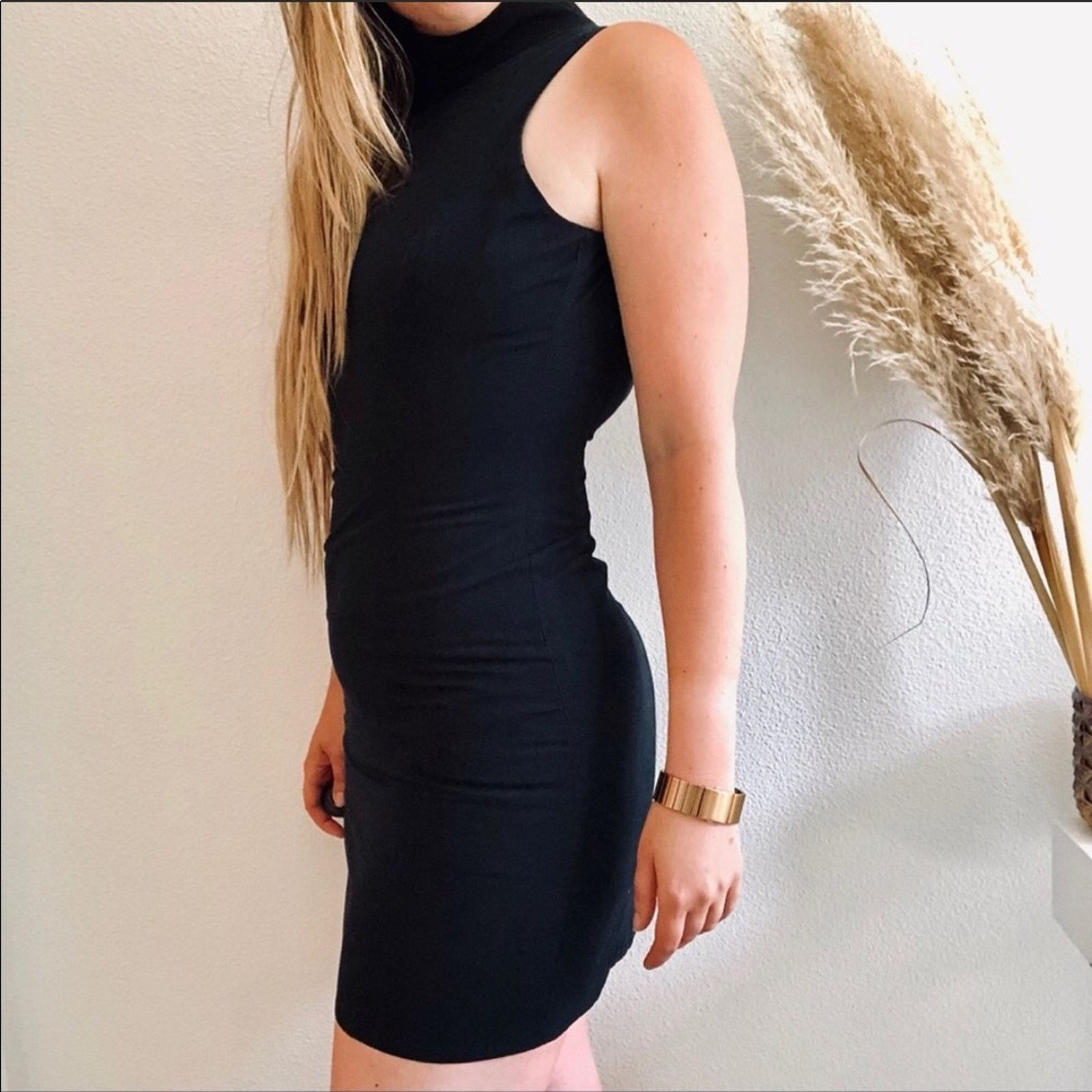 Vintage HUGO BUSCATI VINTAGE 80s LBD Black Tank Bodycon Mini Dress Size XS / US 0-2 / IT 36-38 - 3 Thumbnail