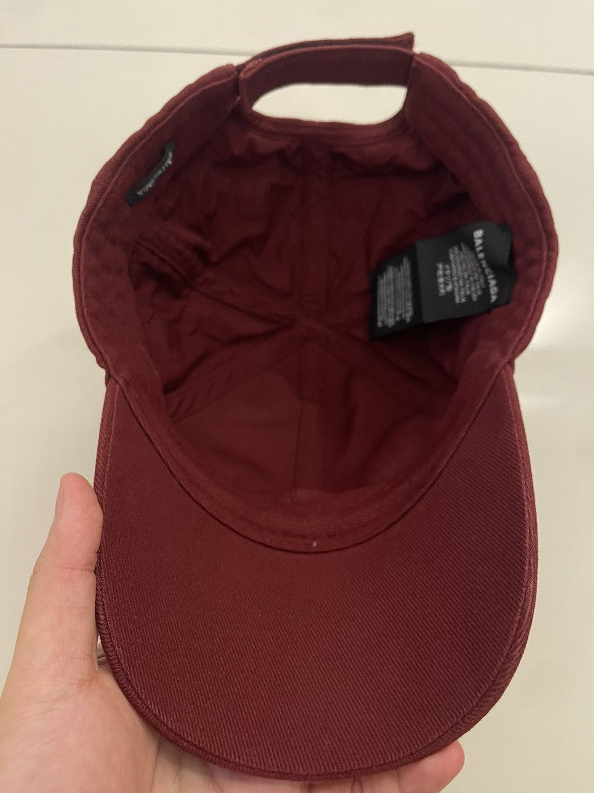 Balenciaga Balenciaga Visor Logo Cap Burgundy Red Size ONE SIZE - 7 Thumbnail