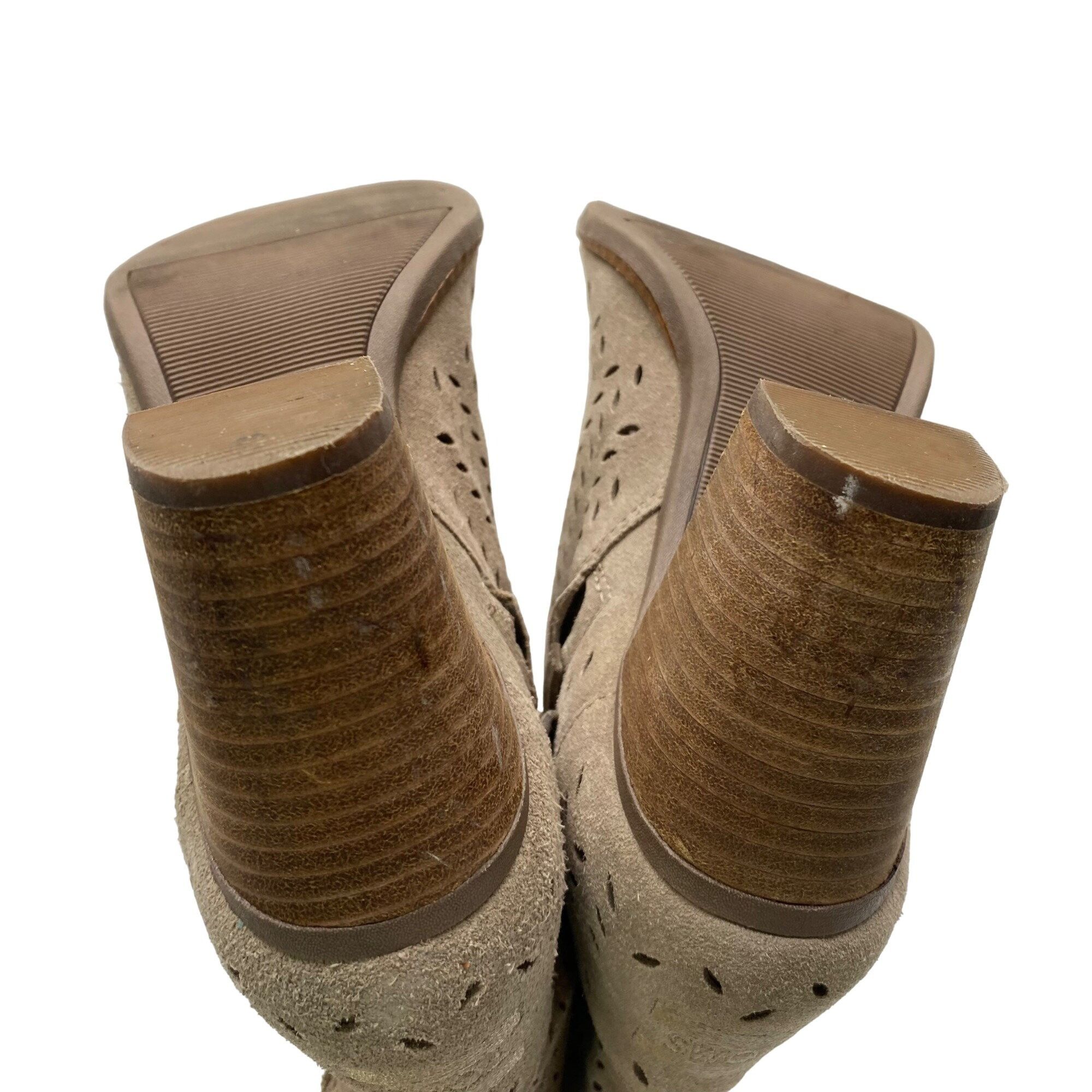 Toms Toms Desert Taupe Suede Majorca Heeled Peep toe ankle Boot W Size US 8 / IT 38 - 11 Thumbnail