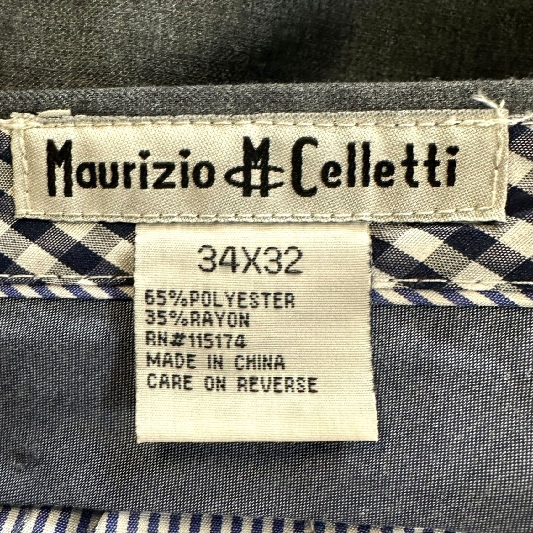 Vintage Maurizio Celletti Mens Dress Pants 34X32 Gray Flat Front Pocket Straight Leg NEW Size US 34 / EU 50 - 4 Thumbnail