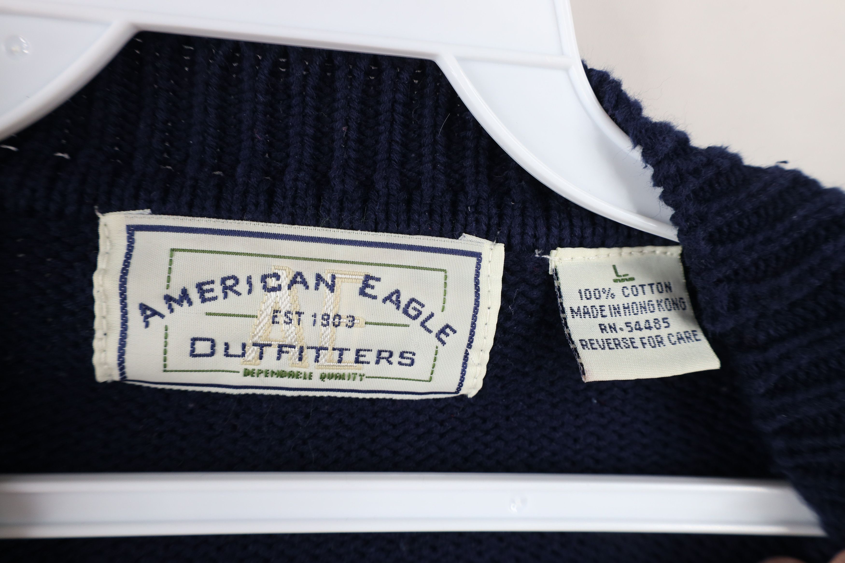 American Eagle Outfitters × Vintage Vintage 90s American Eagle Outfitters Block Knit Sweater Size US L / EU 52-54 / 3 - 6 Thumbnail