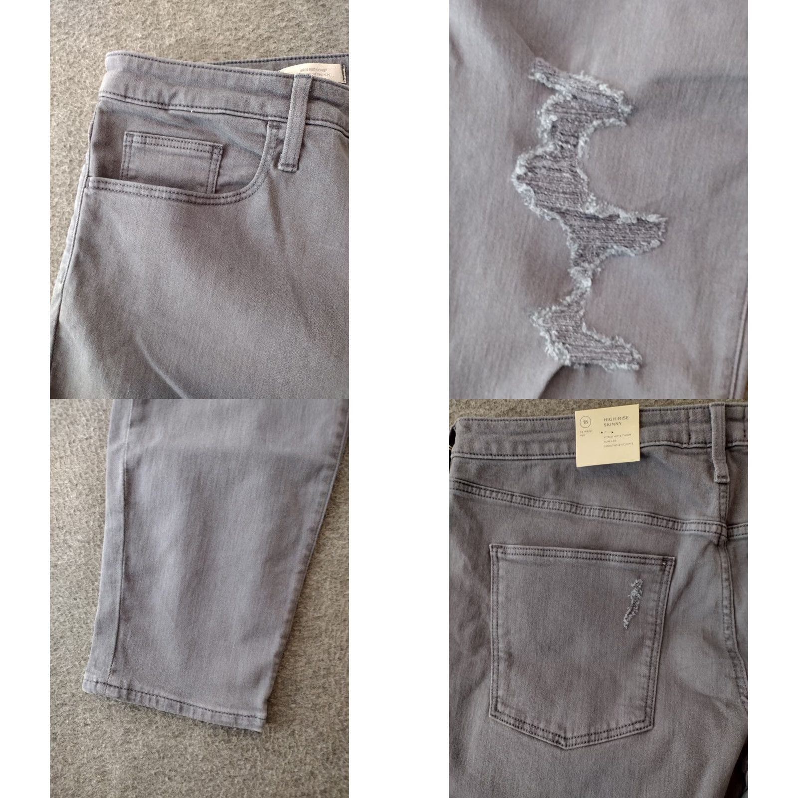Vintage Universal Thread Jeans Distressed Tapered Dark Purple 18/34R Womens Plus Size Jeans Size 40" / US 18 - 8 Thumbnail