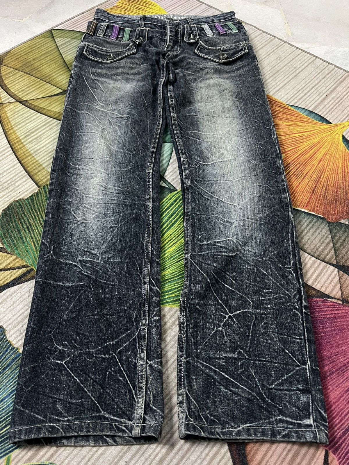 💥DOUBLE WAIST💥ANTFUI PUNK CLAWMARK JEANS