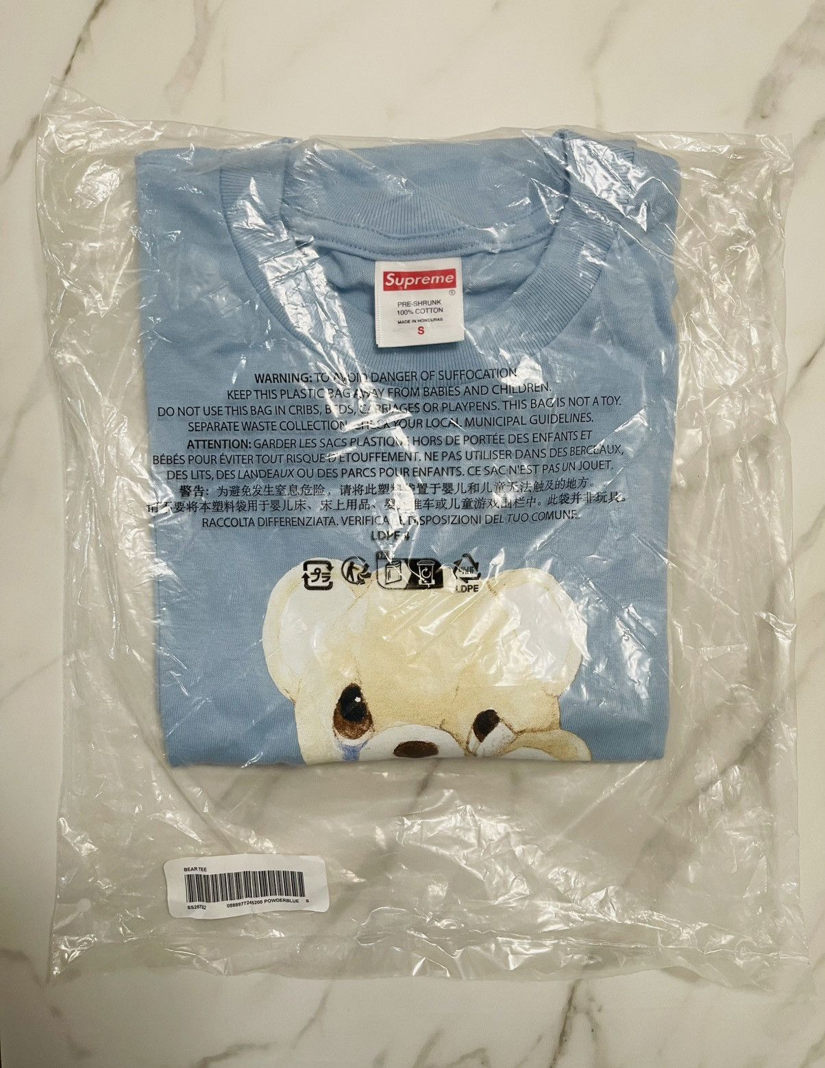 Supreme Supreme bear tee powder blue small Size US S / EU 44-46 / 1 - 2 Thumbnail