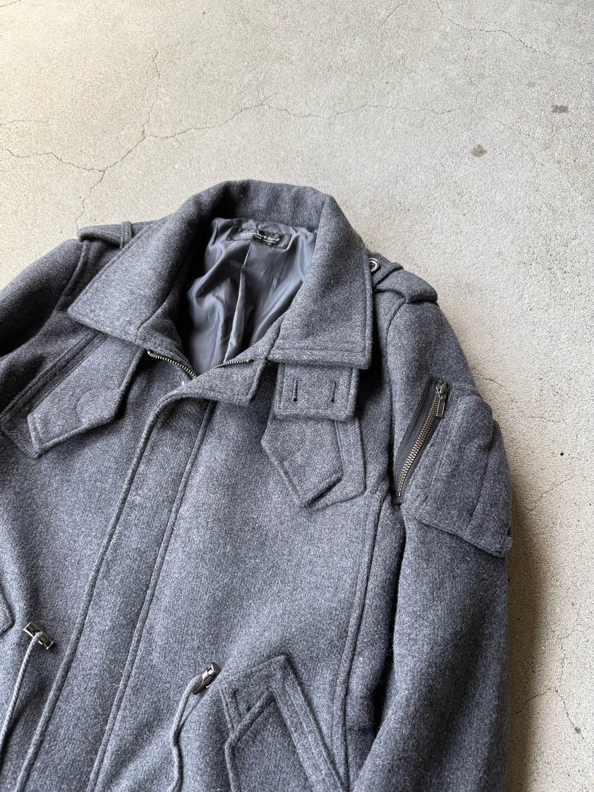 Tornado Mart Rare Japanese Label Y2K Tornado Mart Archive Gray Wool Coat Size US S / EU 44-46 / 1 - 3 Thumbnail