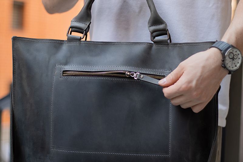 Handmade Genuine leather briefcase. Laptop bag. Messenger bag Size ONE SIZE - 4 Thumbnail