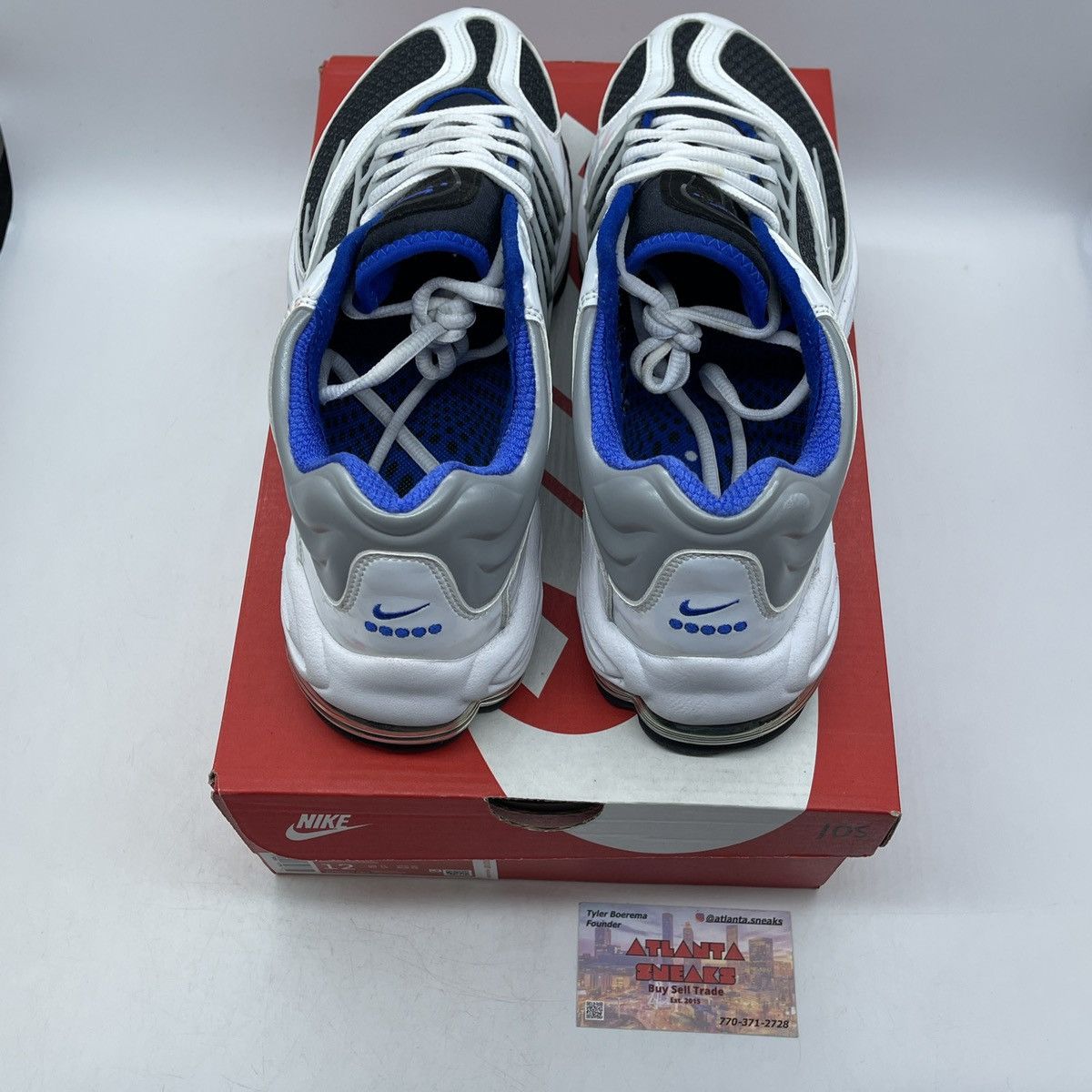Nike Air tuned max white racer blue Size US 12 / EU 45 - 6 Thumbnail