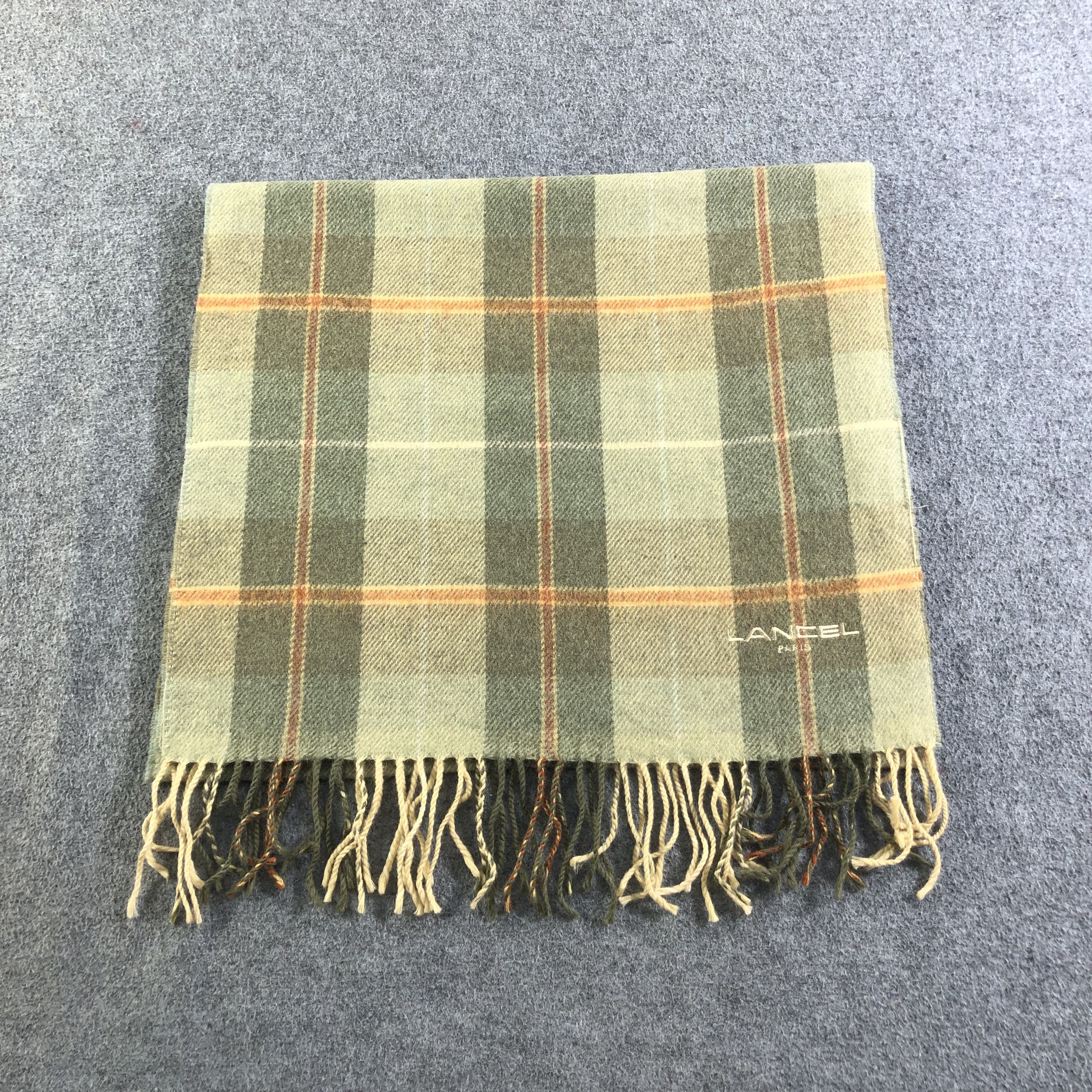 Lancel Lancel Tartan Wool Scarf Muffler Neckwear V2142 Size ONE SIZE - 2 Thumbnail