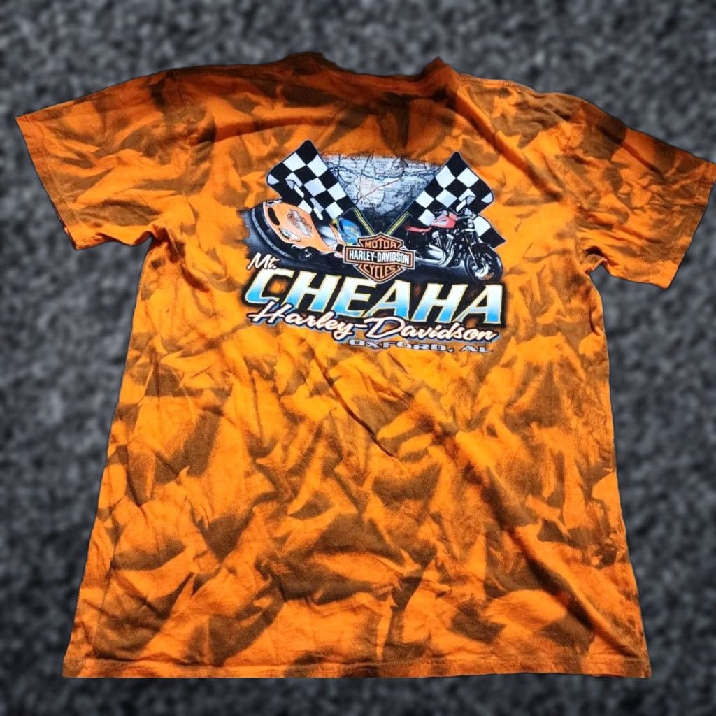 Harley Davidson Harley-Davidson Motorcycle Mt. Cheaha Oxford AL Mens XL Orange Tie Dye Short Sleeve T-Shirt Size US XL / EU 56 / 4 - 1 Thumbnail