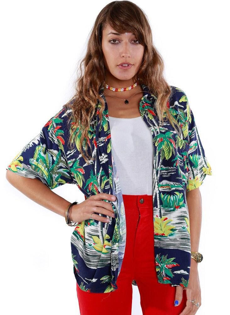 Designer Soft 80s Hawaiian Duke Button up Shirt - Vintage Size S / US 4 / IT 40 - 2 Thumbnail