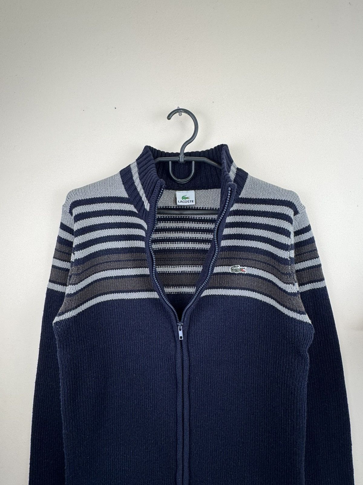Lacoste Vintage Lacoste Knitwear Sweater S Striped Blu Gray Casual Size US S / EU 44-46 / 1 - 6 Thumbnail