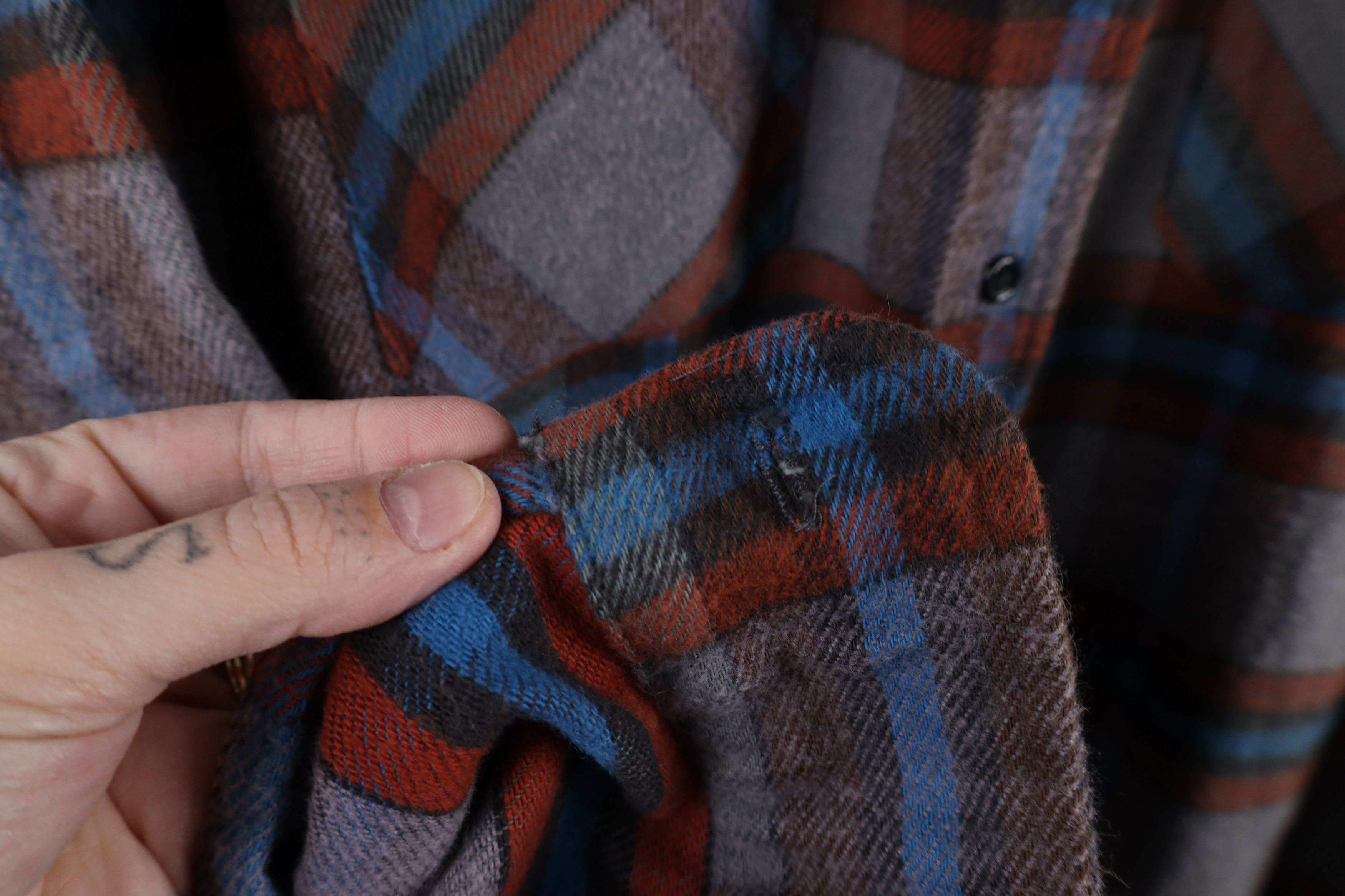 Vintage Vintage 70s Streetwear Heavyweight Flannel Button Shirt USA Size US XXL / EU 58 / 5 - 7 Thumbnail